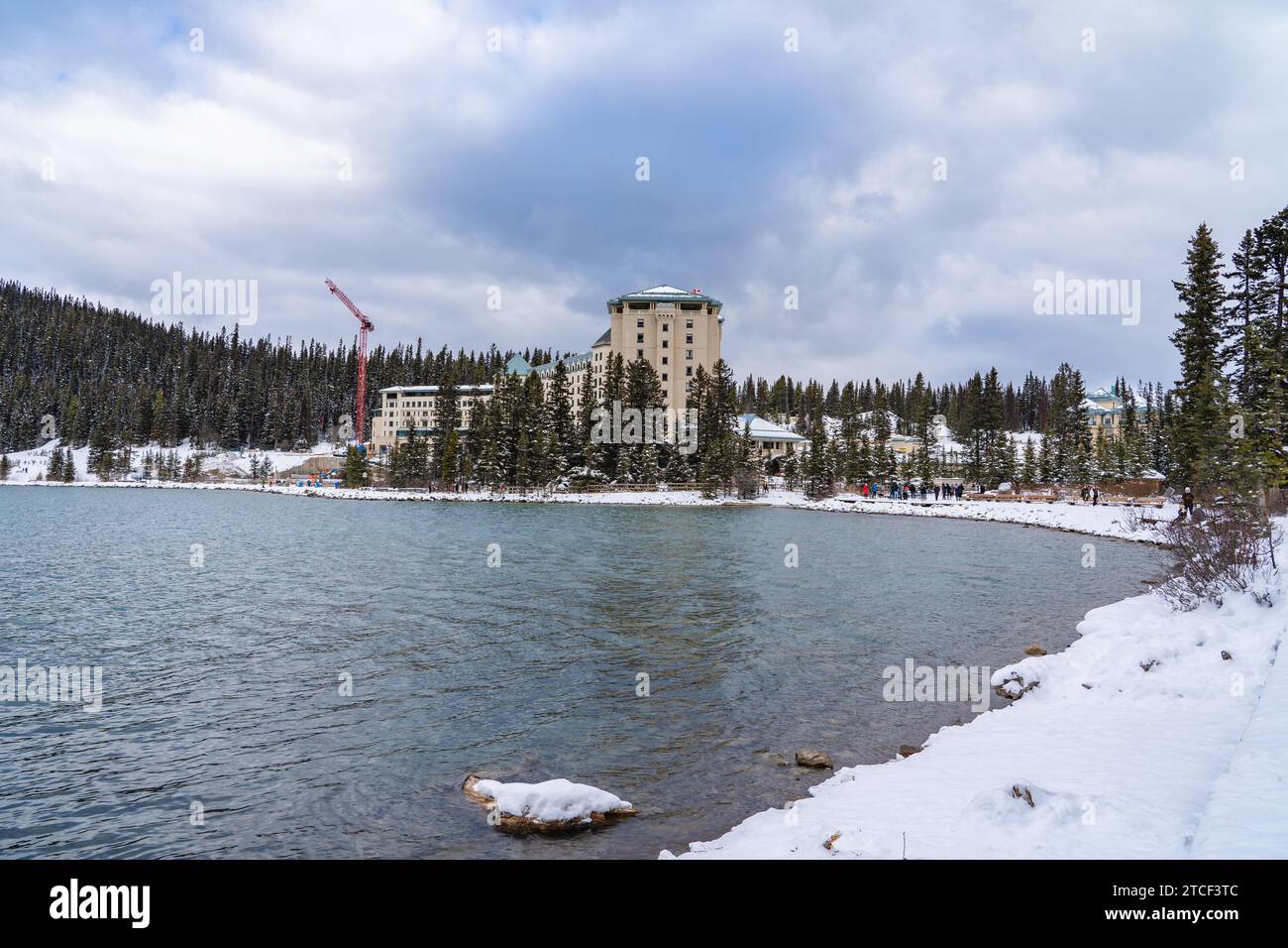 Scenic Lake Louise in winter, before the lake freezes Stock Photo - Alamy