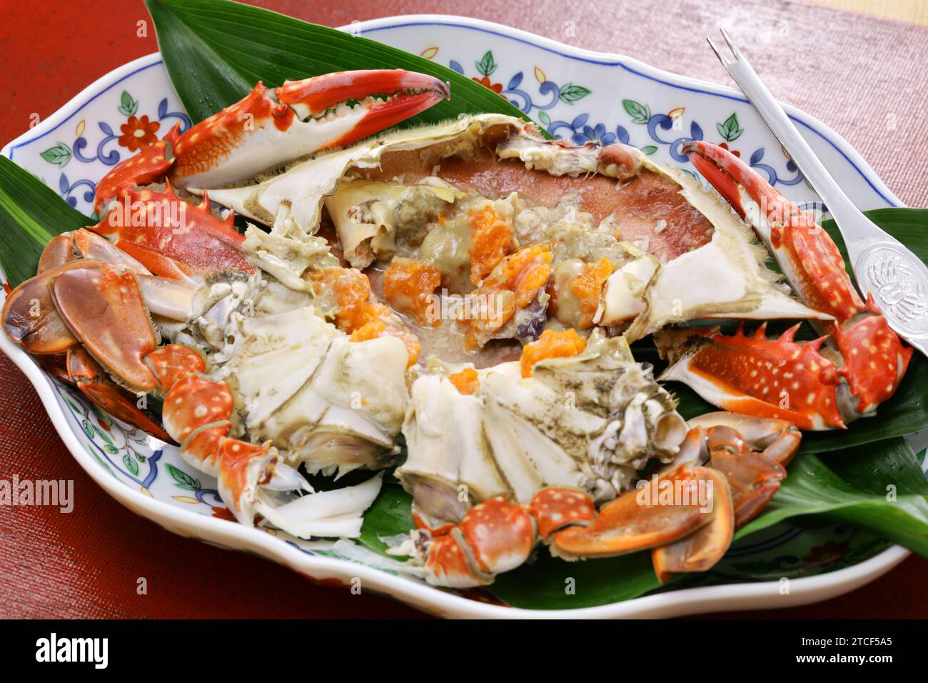 steamed Japanese blue crab (watarigani), Japanese cuisine Stock Photo