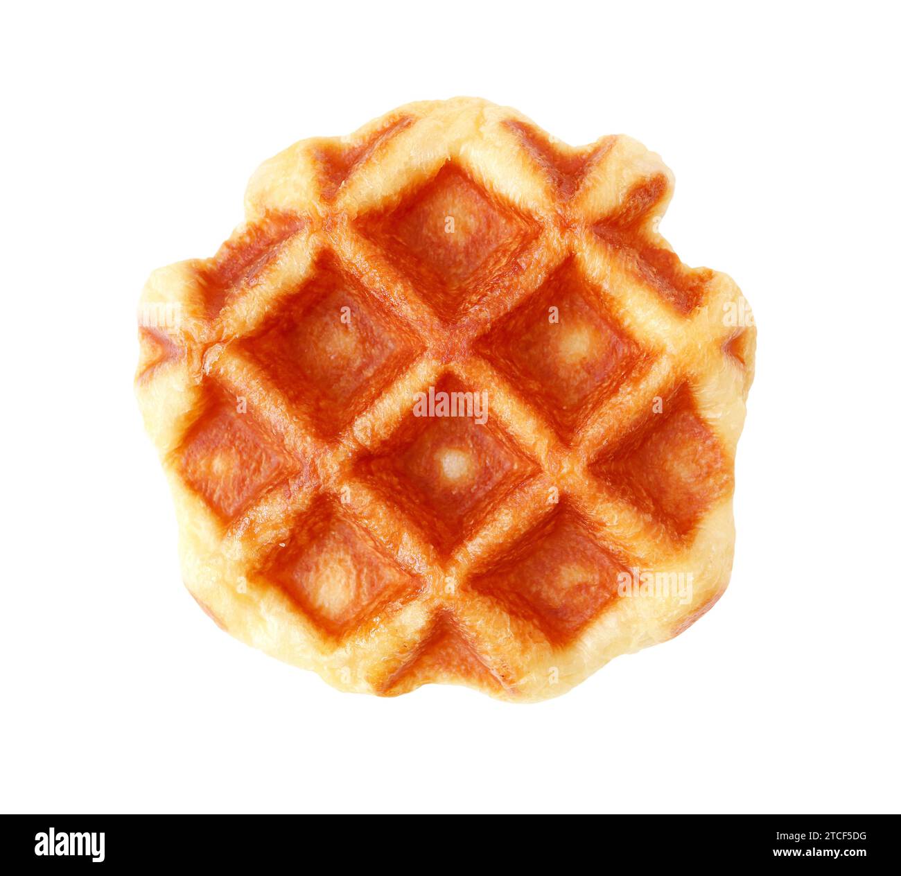 Delectable Belgian Liege Waffle isolated on White Background Stock 