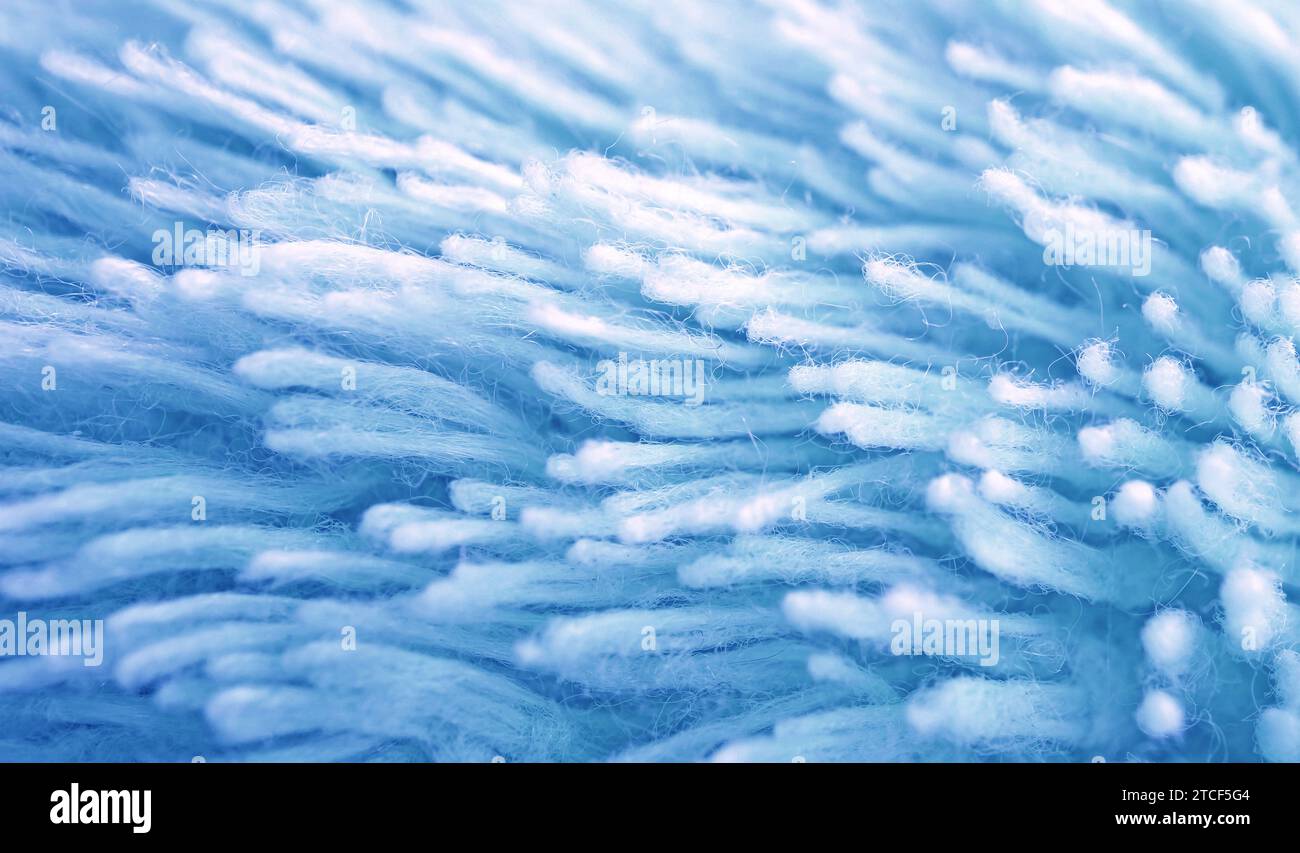 Closeup the Texture of Light Blue Soft Faux Fur of an Animal Stuffed Doll Stock Photo