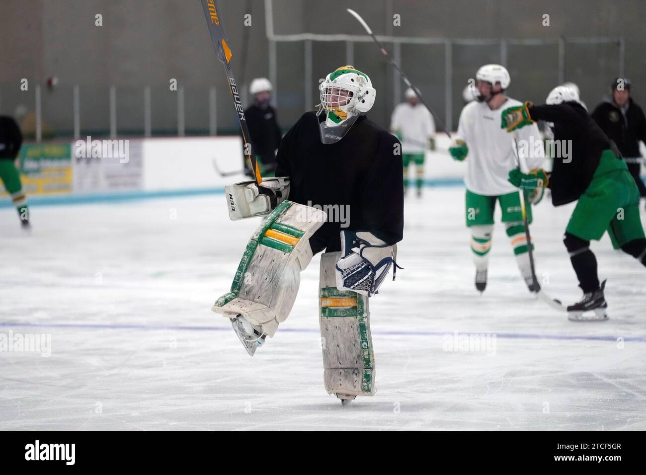 Evan Smolik skates during hockey practice Wednesday, Nov. 29, 2023, in