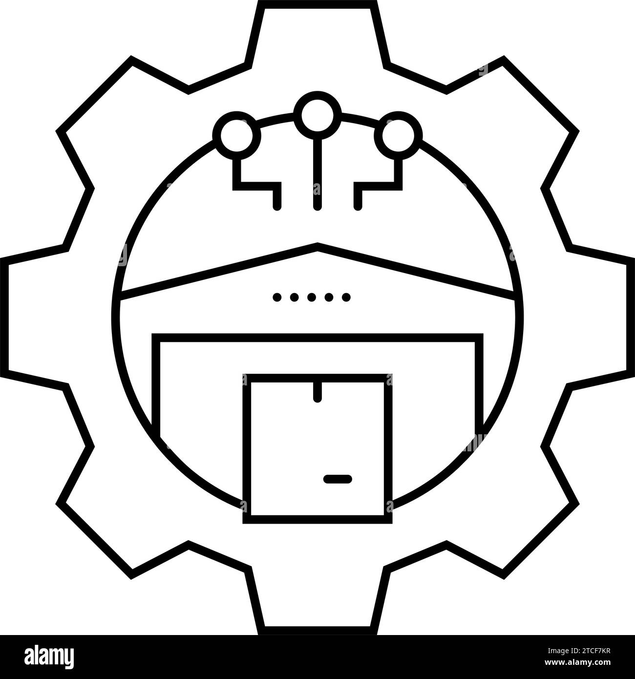 warehouse organization logistic manager line icon vector illustration ...