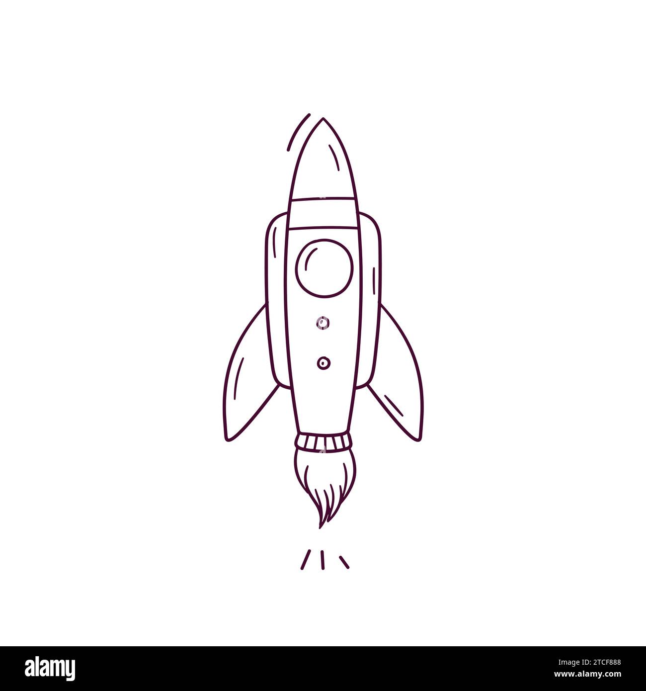 Hand Drawn illustration of rocket icon. Doodle Vector Sketch ...