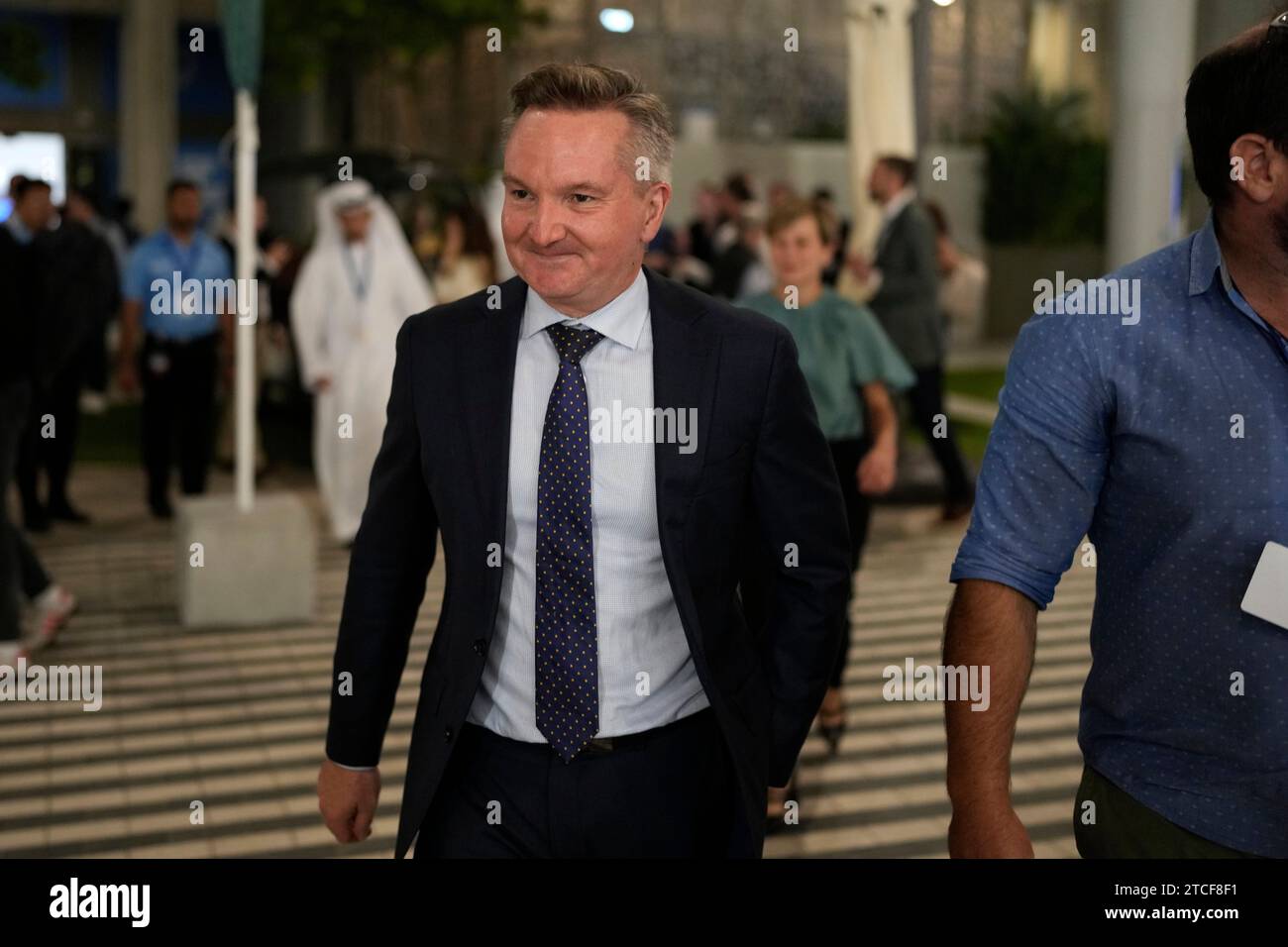 Chris Bowen, minister for climate change and energy of Australia, walks ...