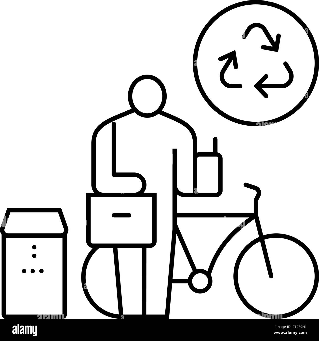 zero waste lifestyle green living line icon vector illustration Stock ...