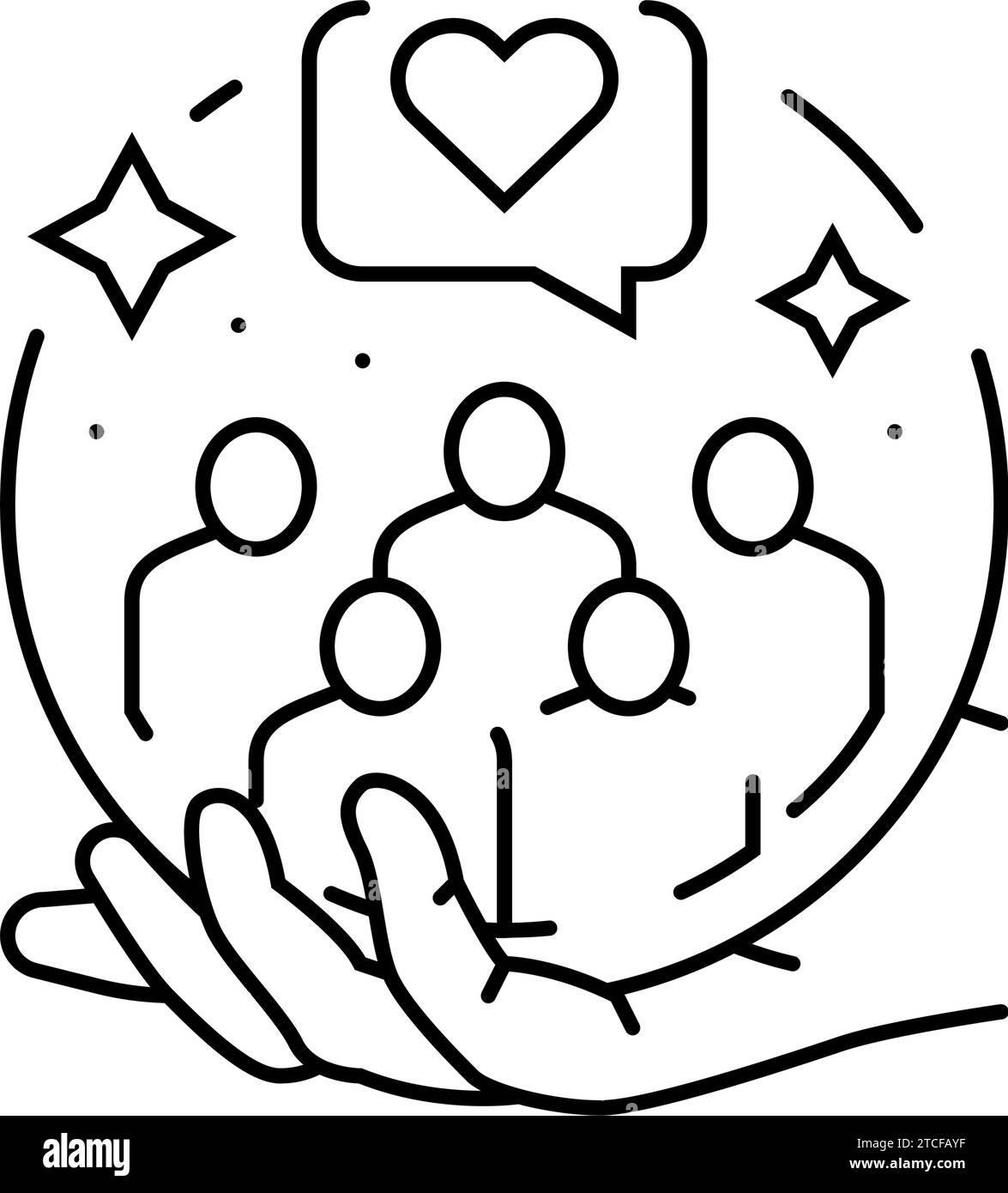support group mental health line icon vector illustration Stock Vector ...