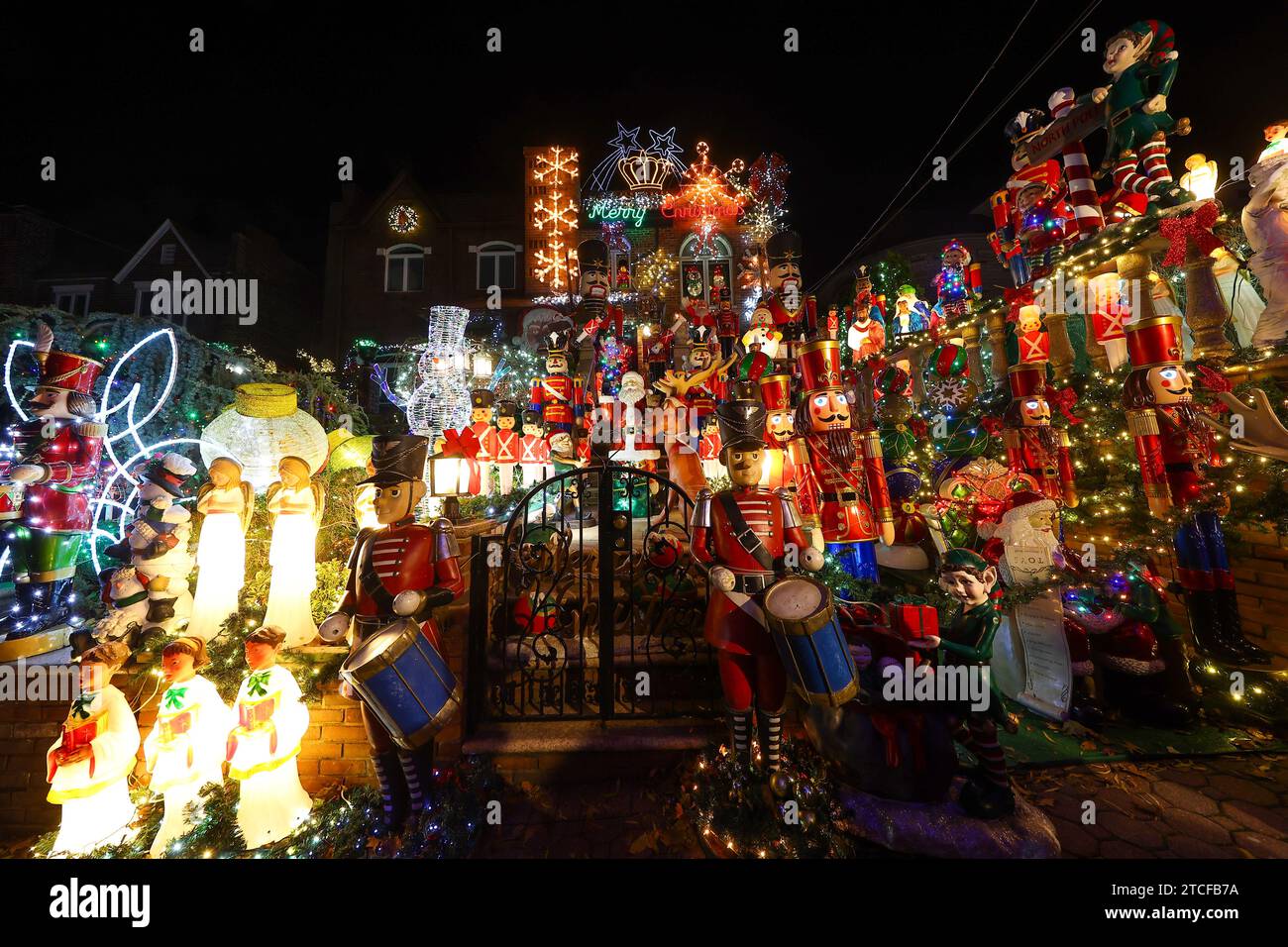 LOREM on display at a the Dyker Heights Christmas Lights in Brooklyn