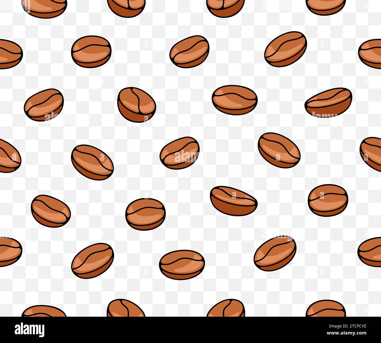 Coffee beans, plant and nature, seamless vector background and pattern. Food, hot drink, beverage, cafes, coffee house and coffee shop, vector design Stock Vector