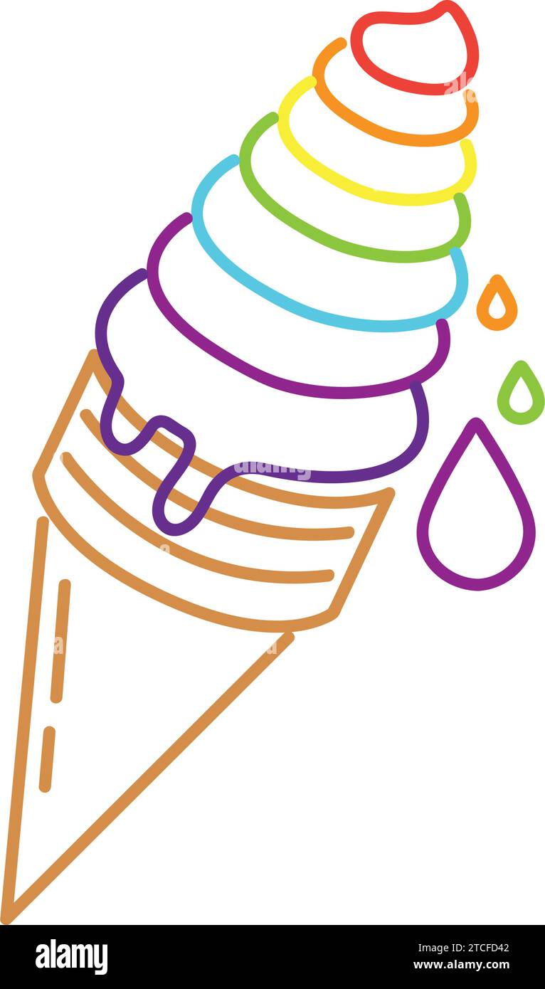 Isolated colored ice cream icon Neon style Vector Stock Vector Image ...