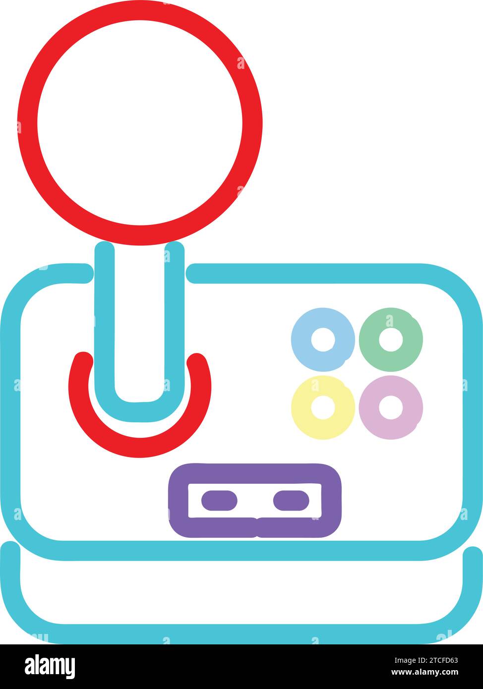 Isolated colored videogame joystick icon Neon style Vector Stock Vector