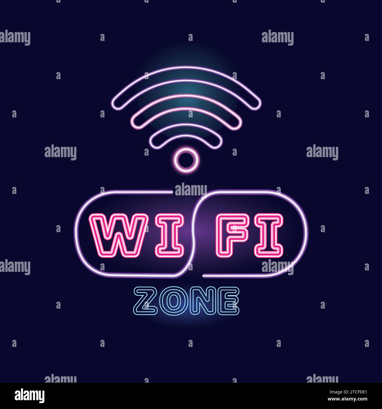 Colored retro wifi zone neon announcement Vector Stock Vector Image &amp; Art - Alamy