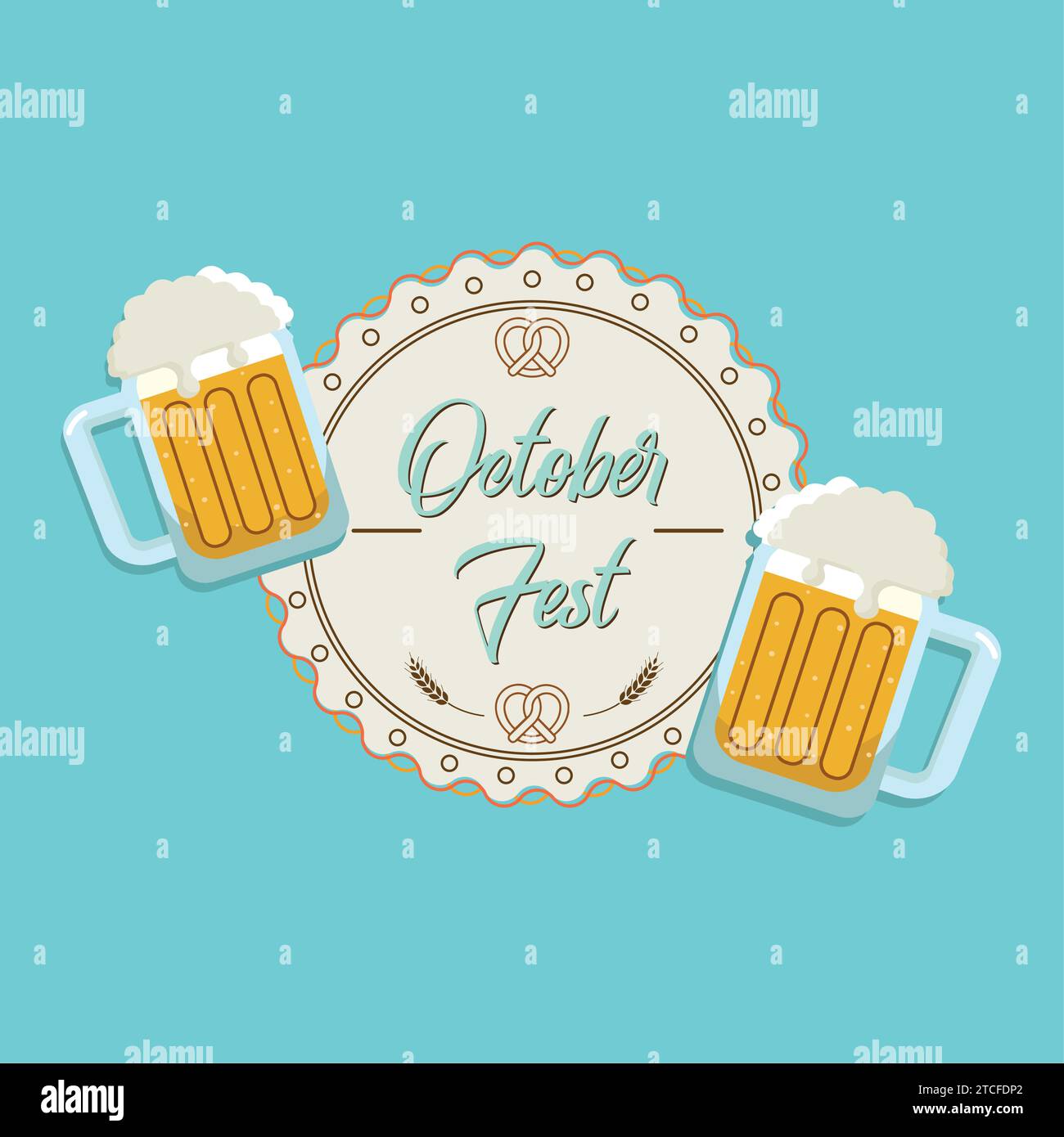 Colored oktoberfest poster flat design Vector Stock Vector Image & Art ...
