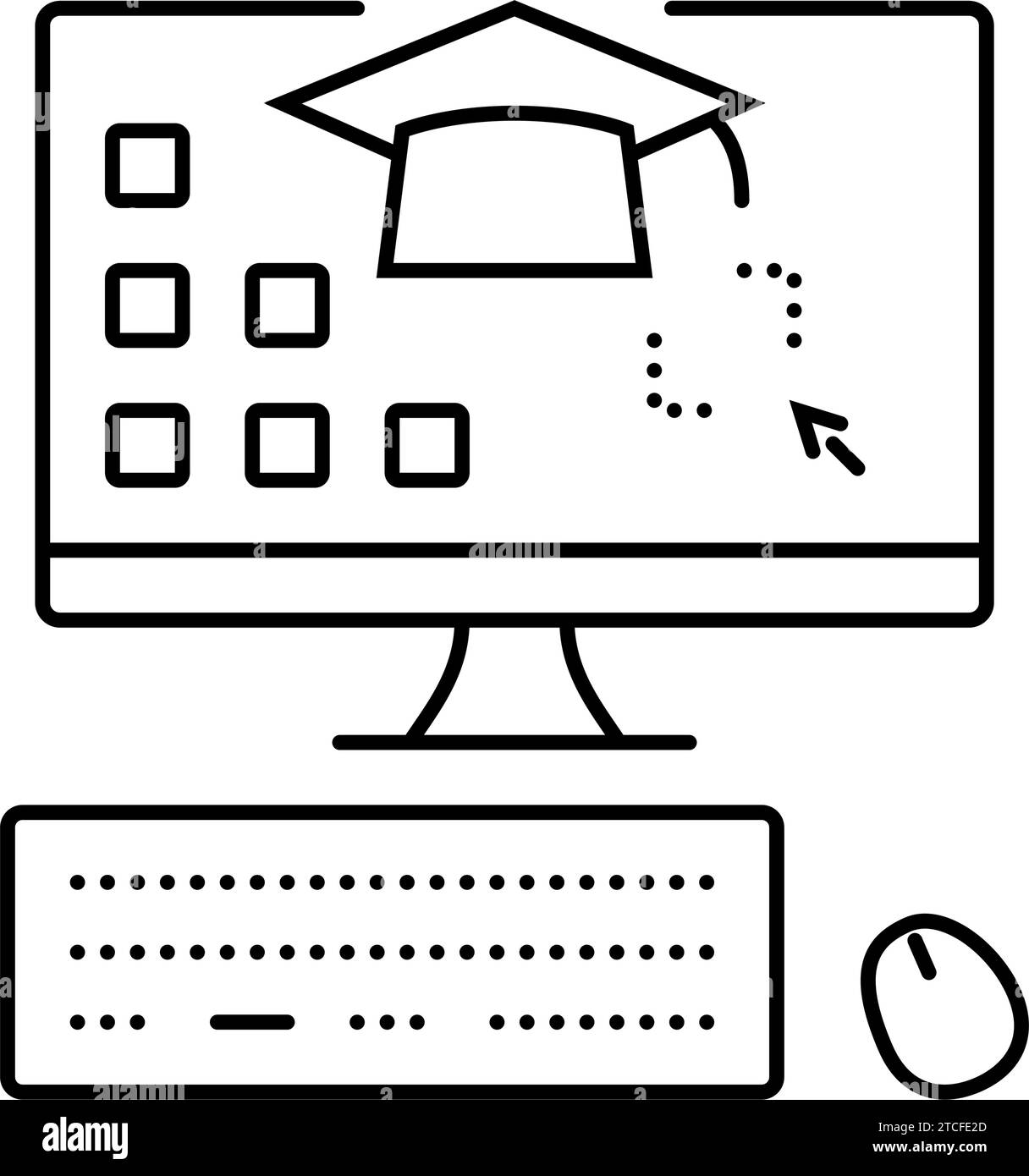 computer skills primary school line icon vector illustration Stock Vector