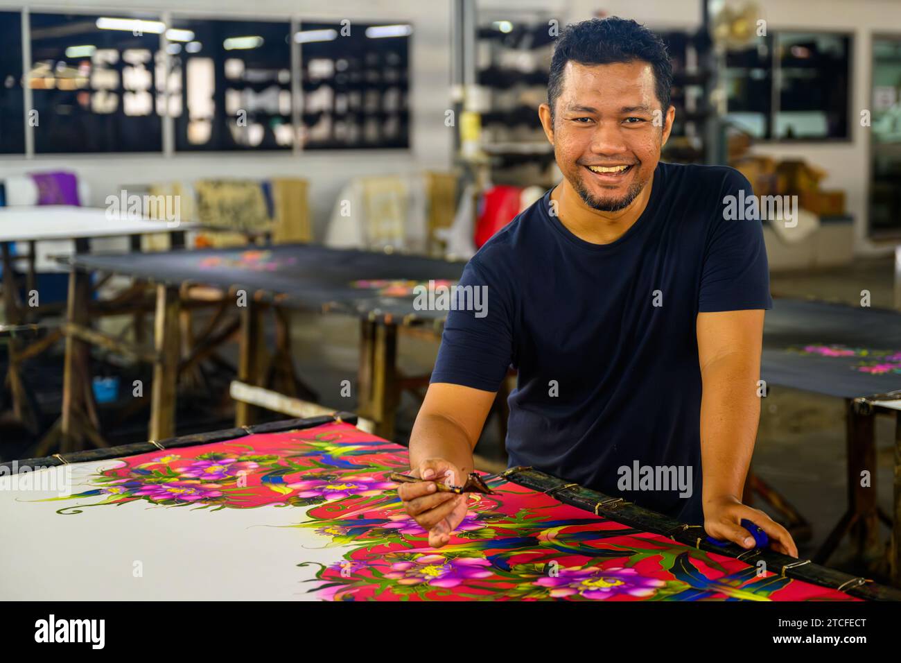 Batik Painting in Penang, Malaysia Stock Photo
