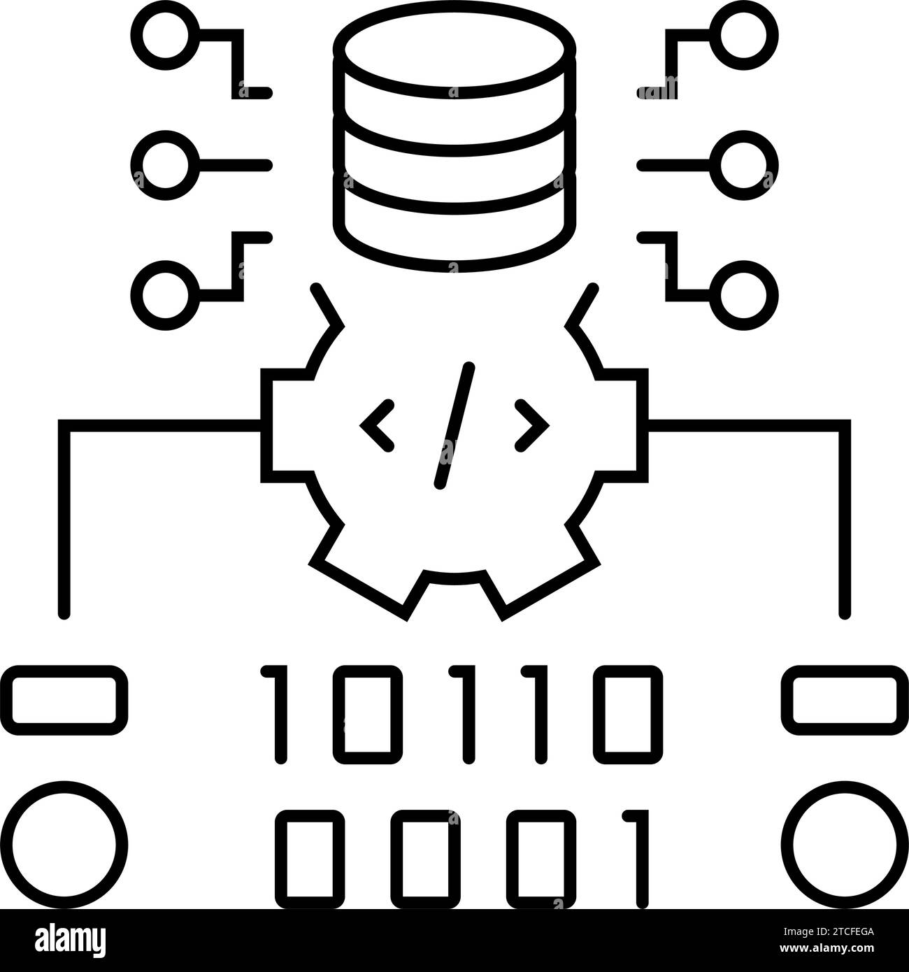 source code management line icon vector illustration Stock Vector Image ...