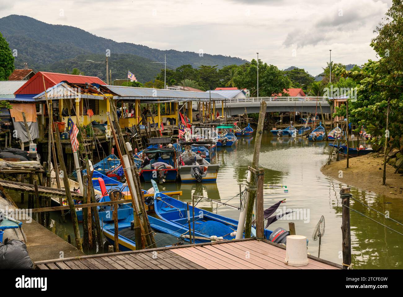 Kampung Nelayan Malay fishing village, Penang, Malaysia Stock Photo Alamy