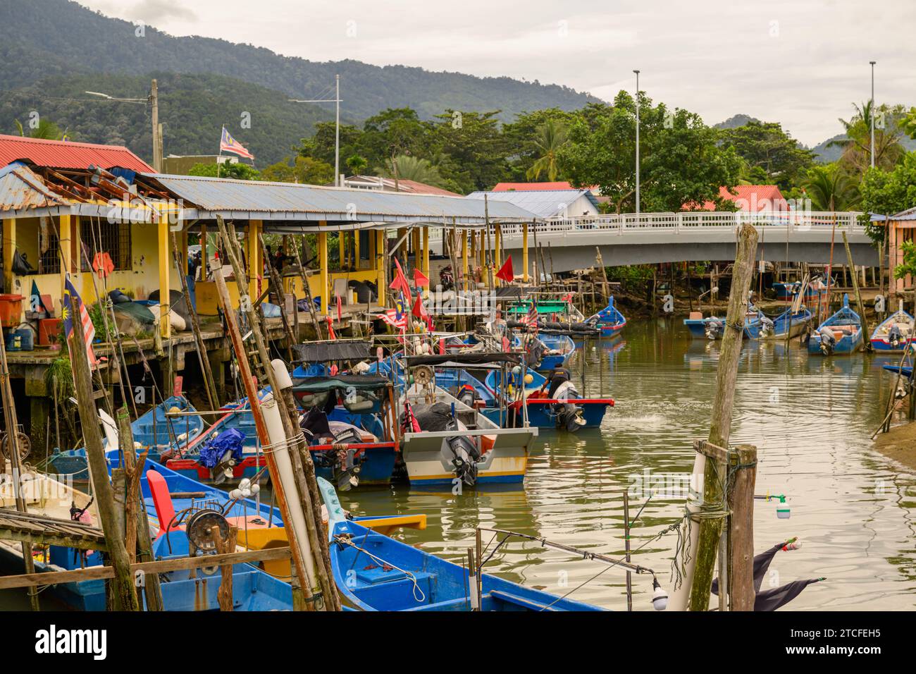 Kampung Nelayan Malay fishing village, Penang, Malaysia Stock Photo Alamy