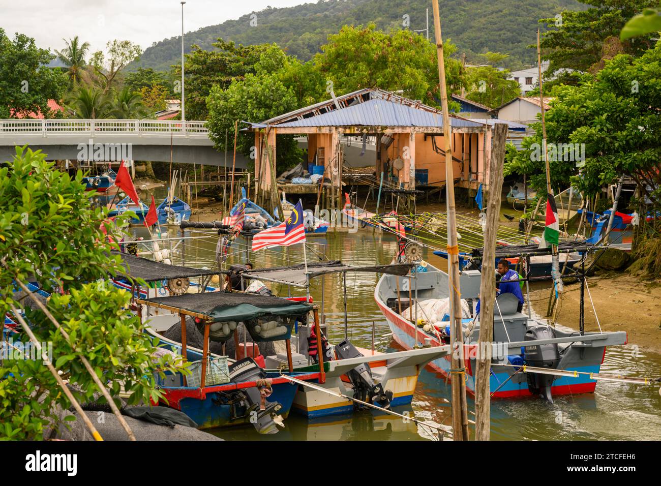 Kampung Nelayan Malay fishing village, Penang, Malaysia Stock Photo Alamy