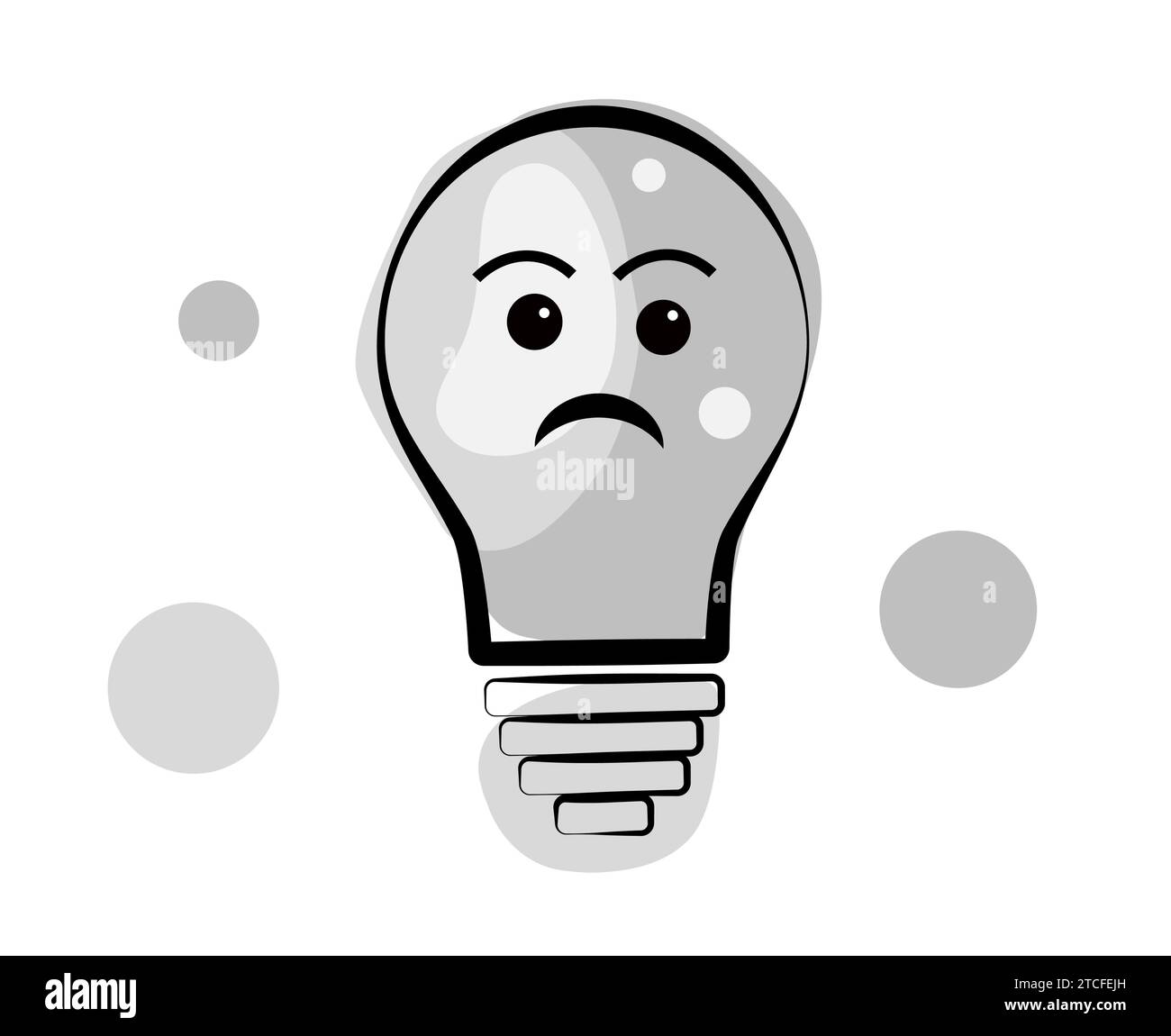 Sad light bulb on white background Stock Vector Image & Art - Alamy