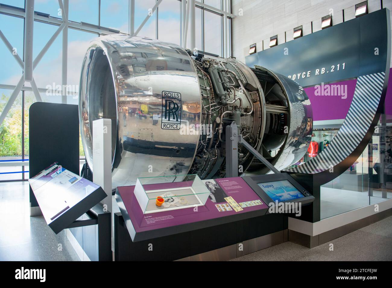 Rolls Royce RB211 jet engine at the Smithsonian Air and Space Museum in Washington DC Stock Photo