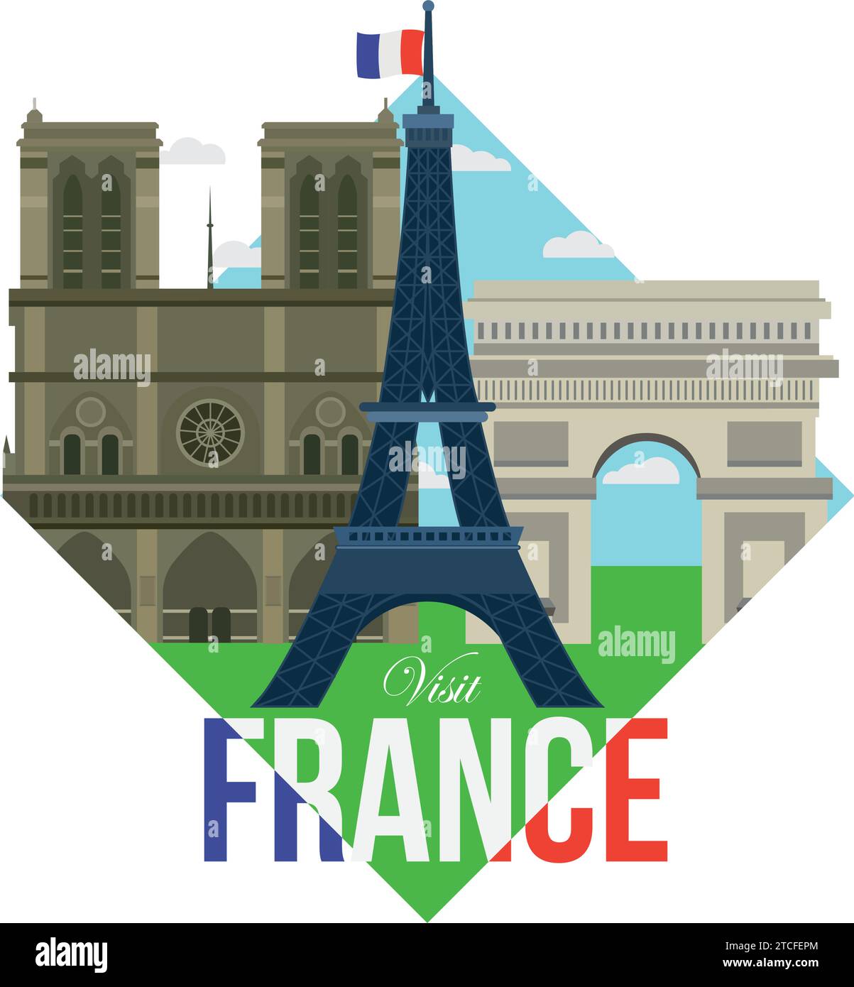 Group of famous french landmarks Vector Stock Vector Image & Art - Alamy