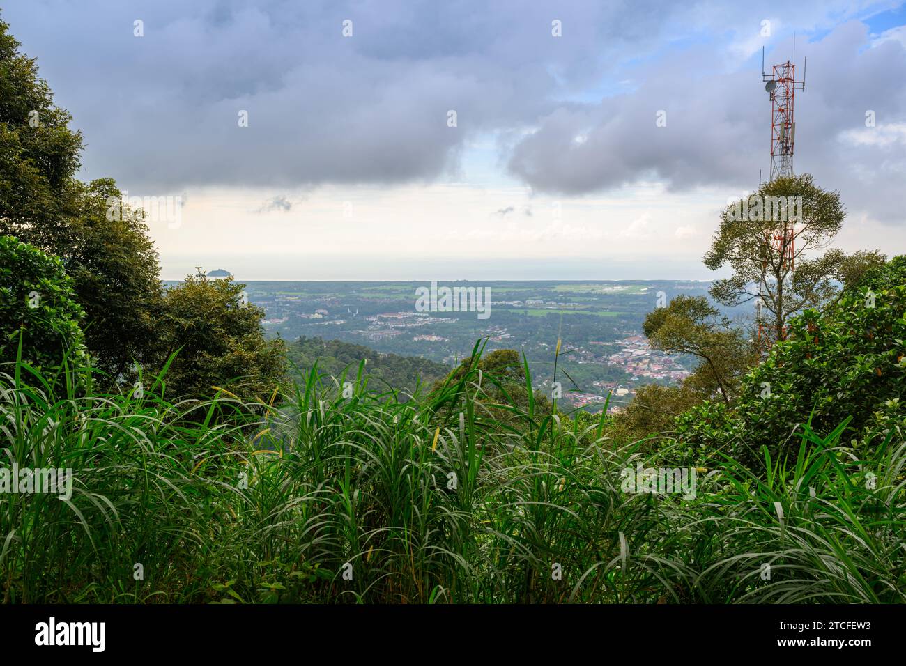 Cityscape of Balik Pulau, Penang, Malaysia Stock Photo
