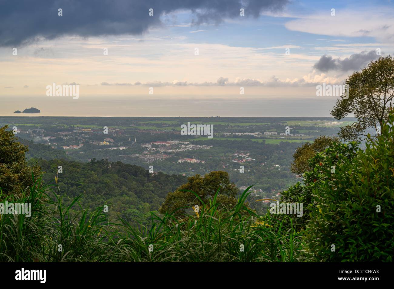 Cityscape of Balik Pulau, Penang, Malaysia Stock Photo
