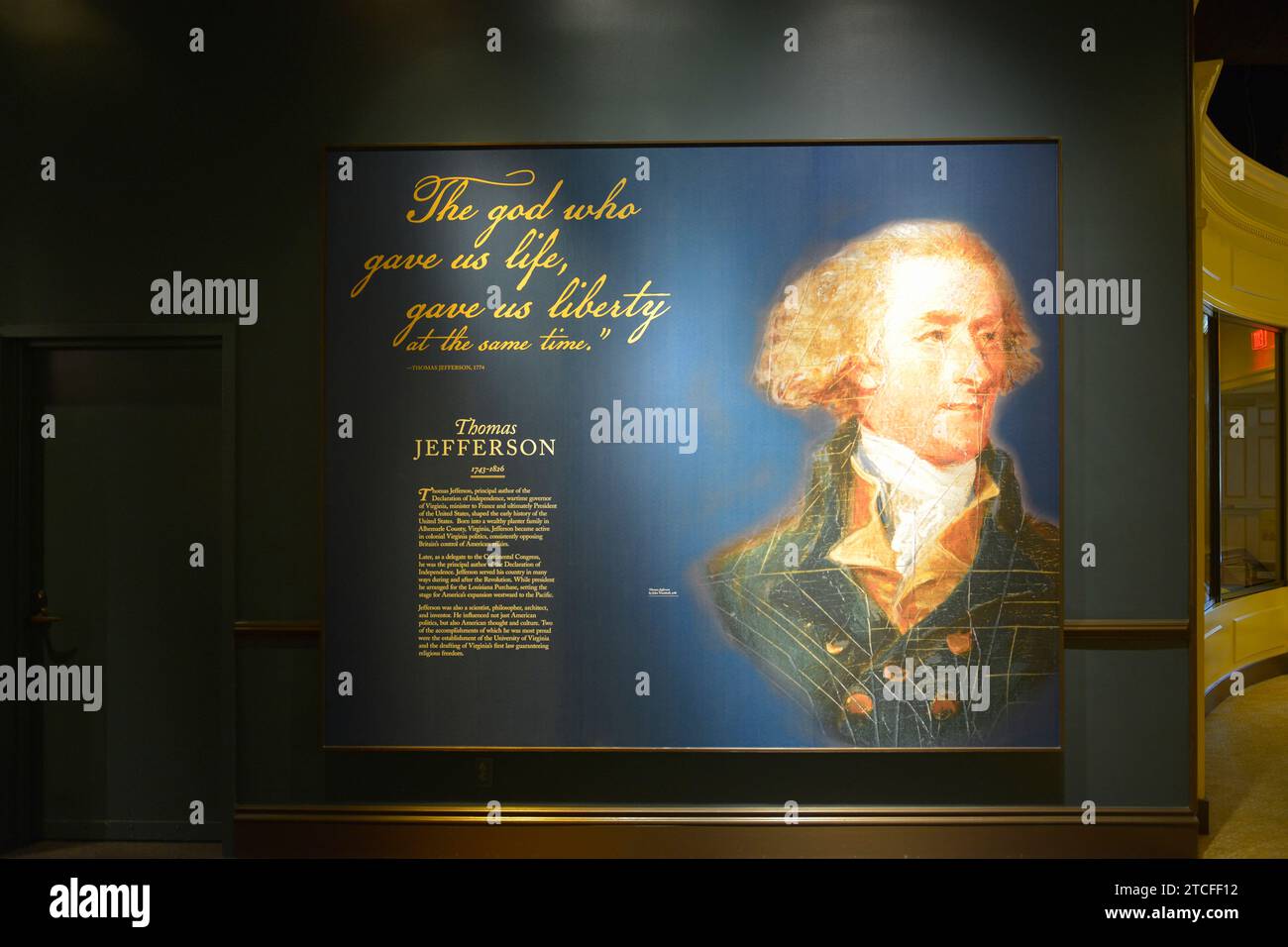 Historical information Inside the American Revolution Museum at Yorktown VA Stock Photo Alamy