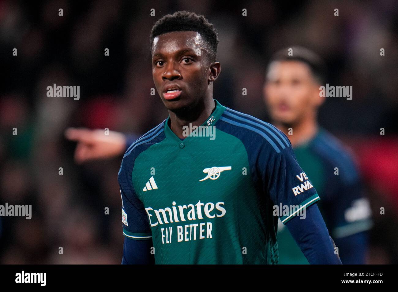 Eindhoven, Netherlands. 12th Dec, 2023. EINDHOVEN, NETHERLANDS - DECEMBER 12: Eddie Nketiah of Arsenal looks on during the UEFA Champions League Group B match between PSV and Arsenal at the Phillips Stadion on December 12, 2023 in Eindhoven, Netherlands. (Photo by Rene Nijhuis/Orange Pictures) Credit: Orange Pics BV/Alamy Live News Stock Photo