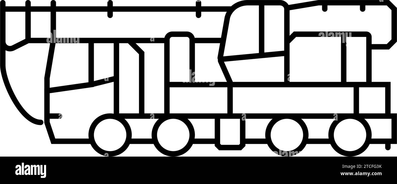 crane truck construction vehicle line icon vector illustration Stock ...