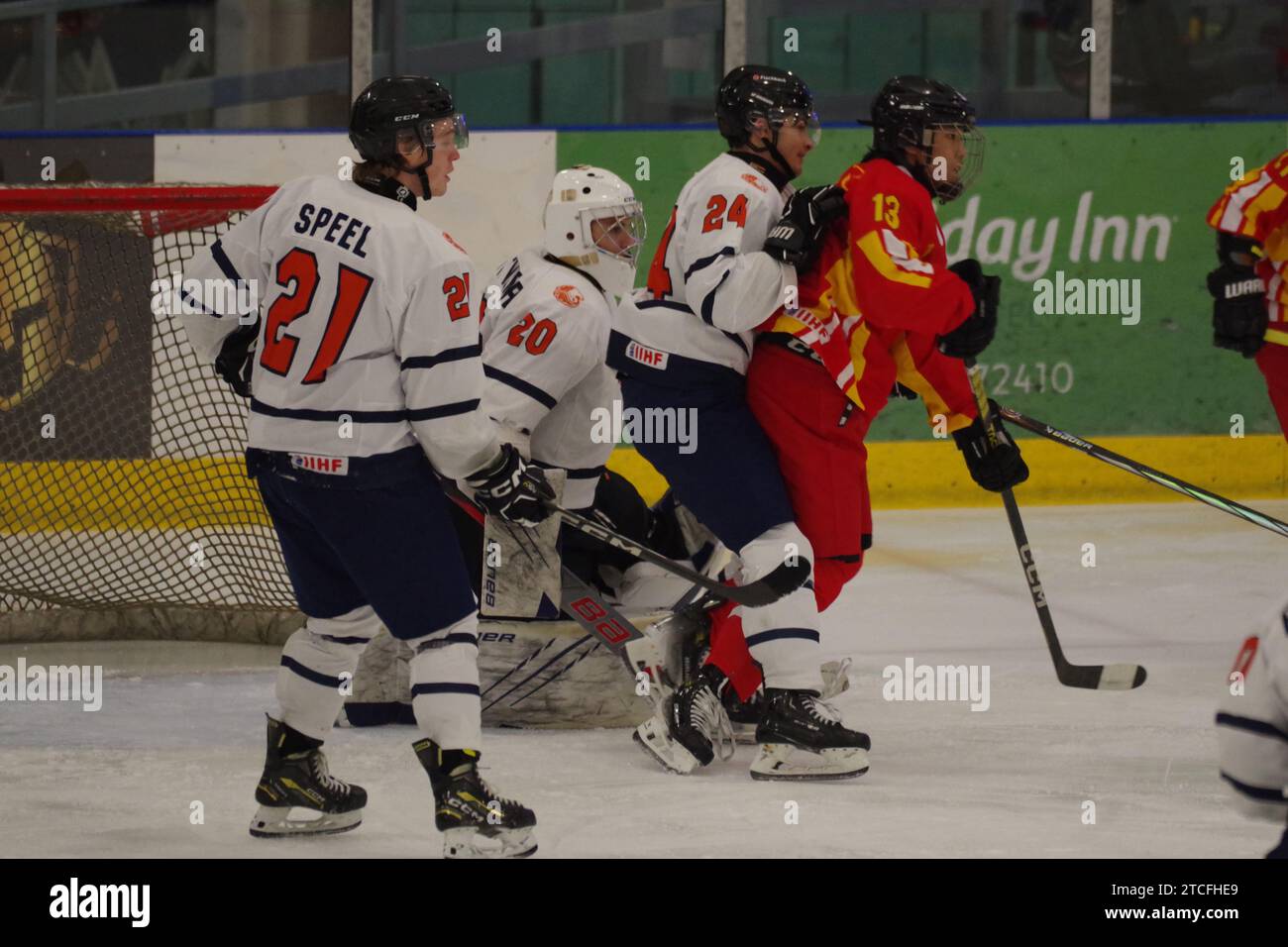 Dumfries, 12 December 2023. Netherlands defending against China in a