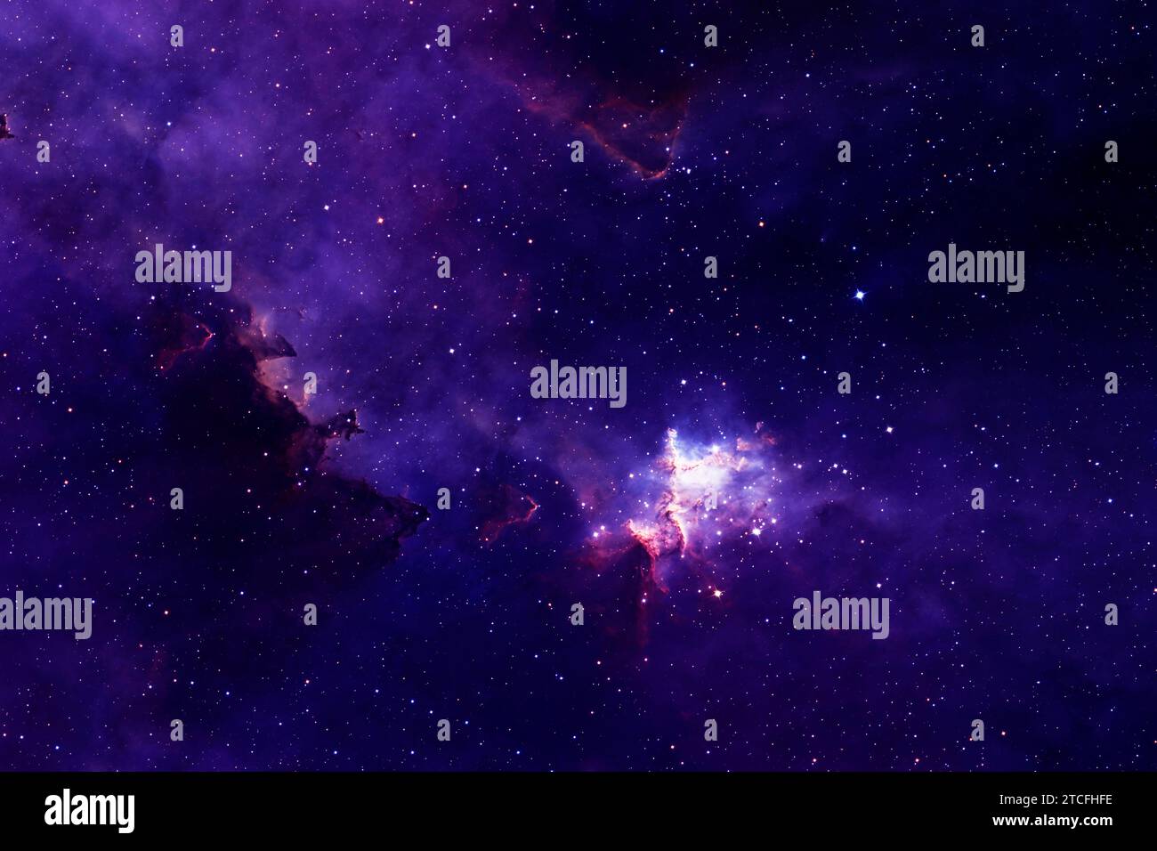 Blue cosmic nebula. Elements of this image furnished by NASA. High ...