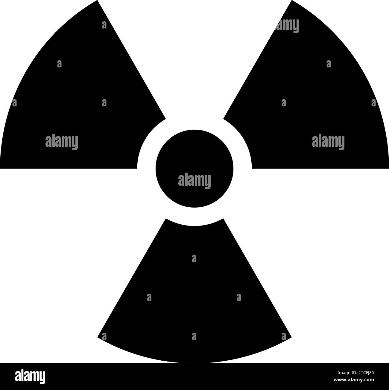 radiation warning sign, black and white hazard symbol, vector isolated on white Stock Vector