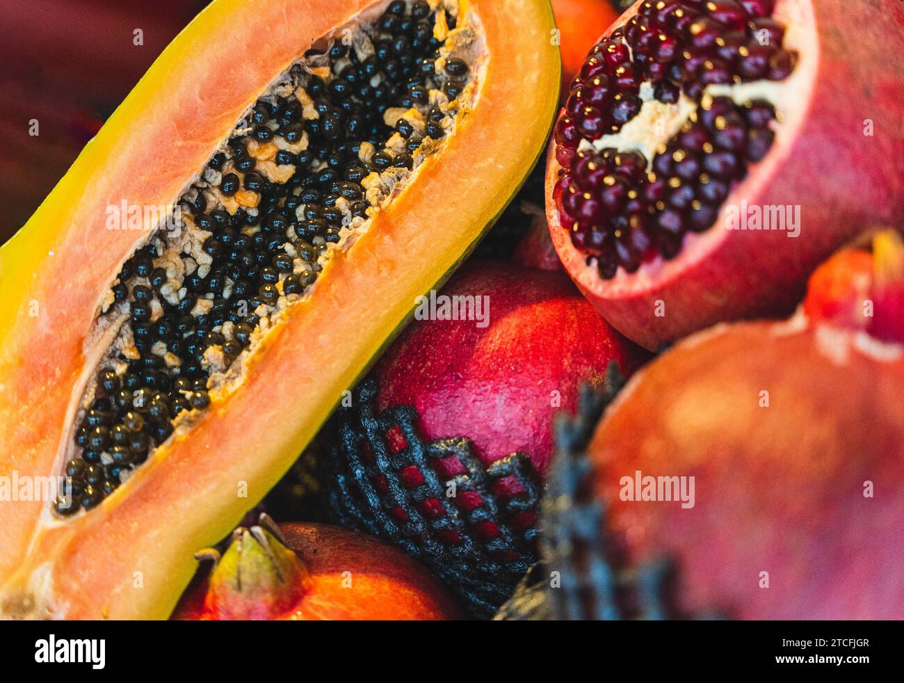 Variety vibrant ripe pomegranates hi-res stock photography and images ...