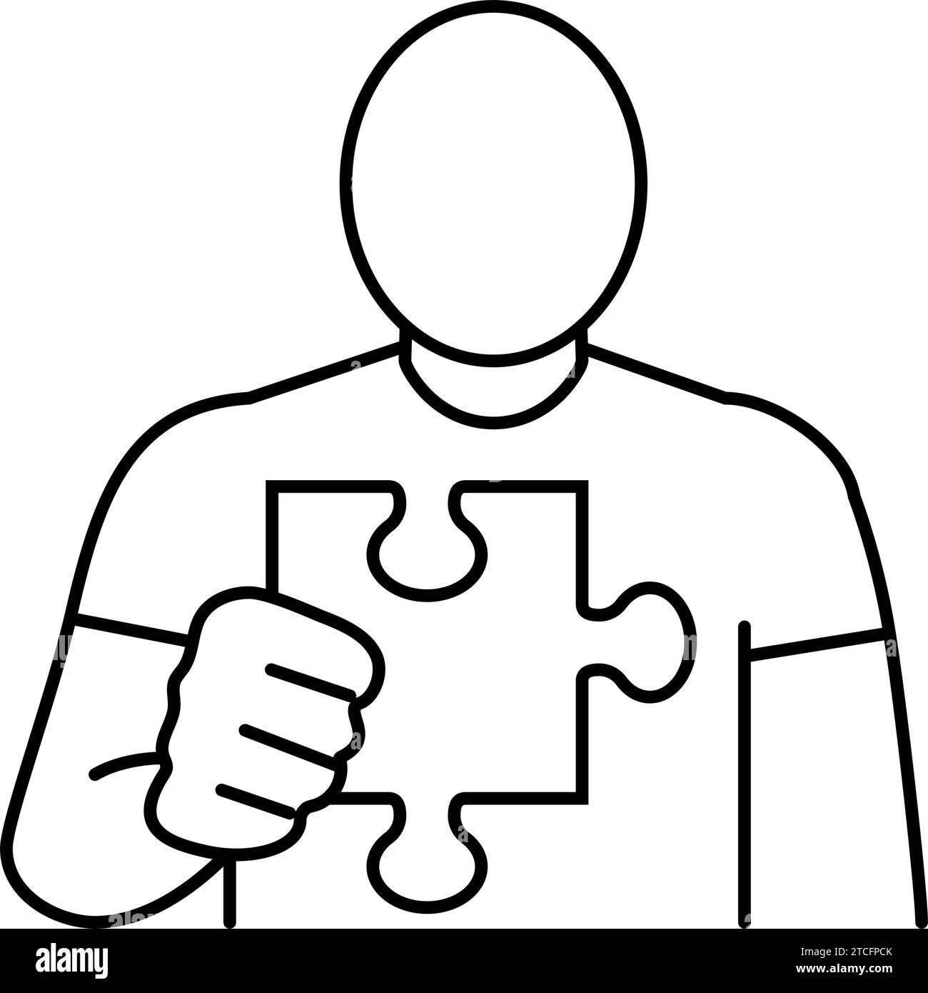 human business puzzle line icon vector illustration Stock Vector Image ...
