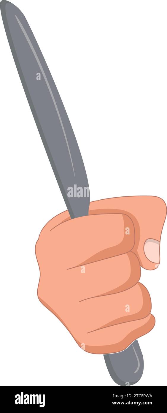 Isolated hand holding a knife icon Vector Stock Vector