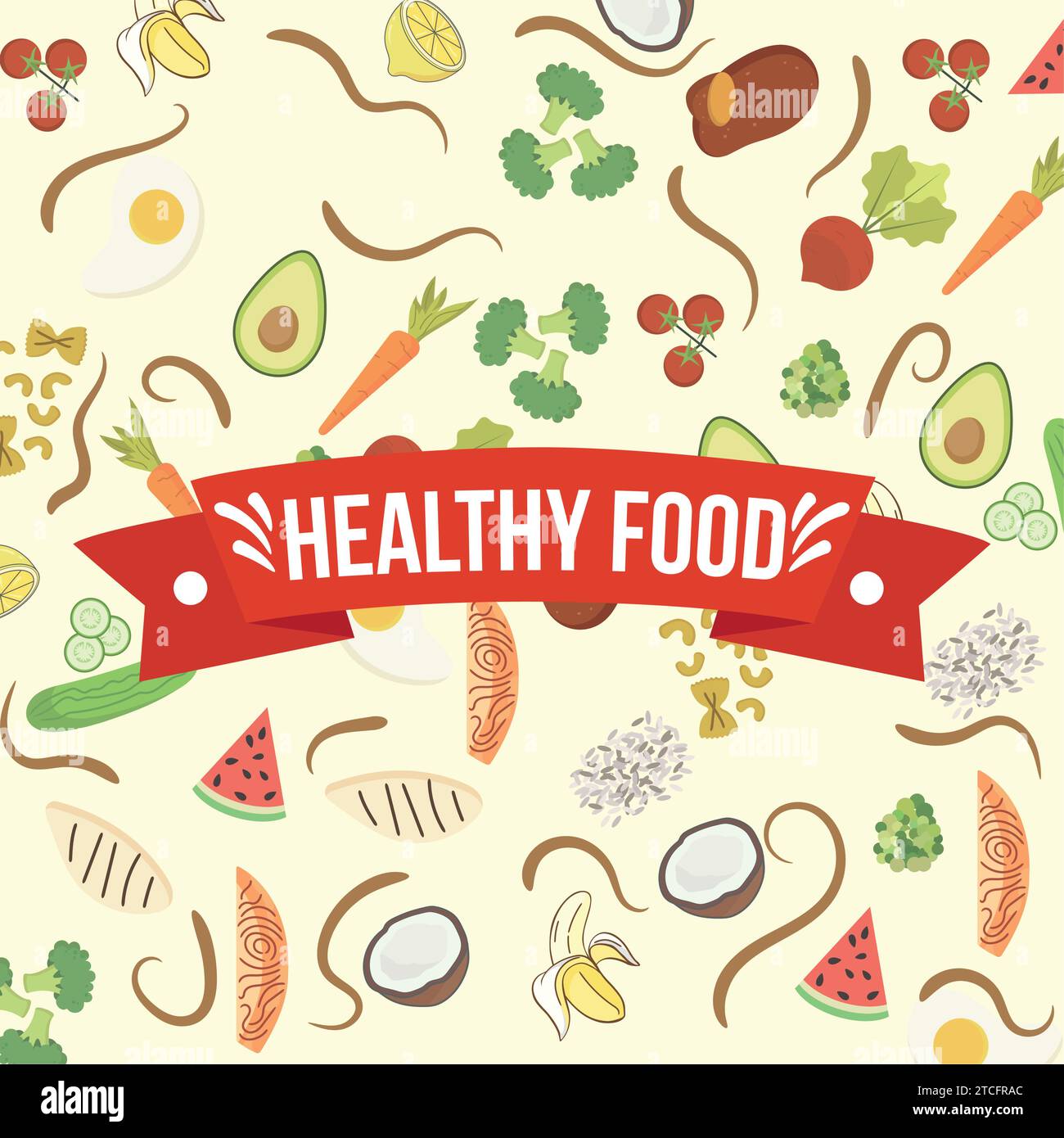 Healthy eating concept pattern Stock Vector Images - Alamy