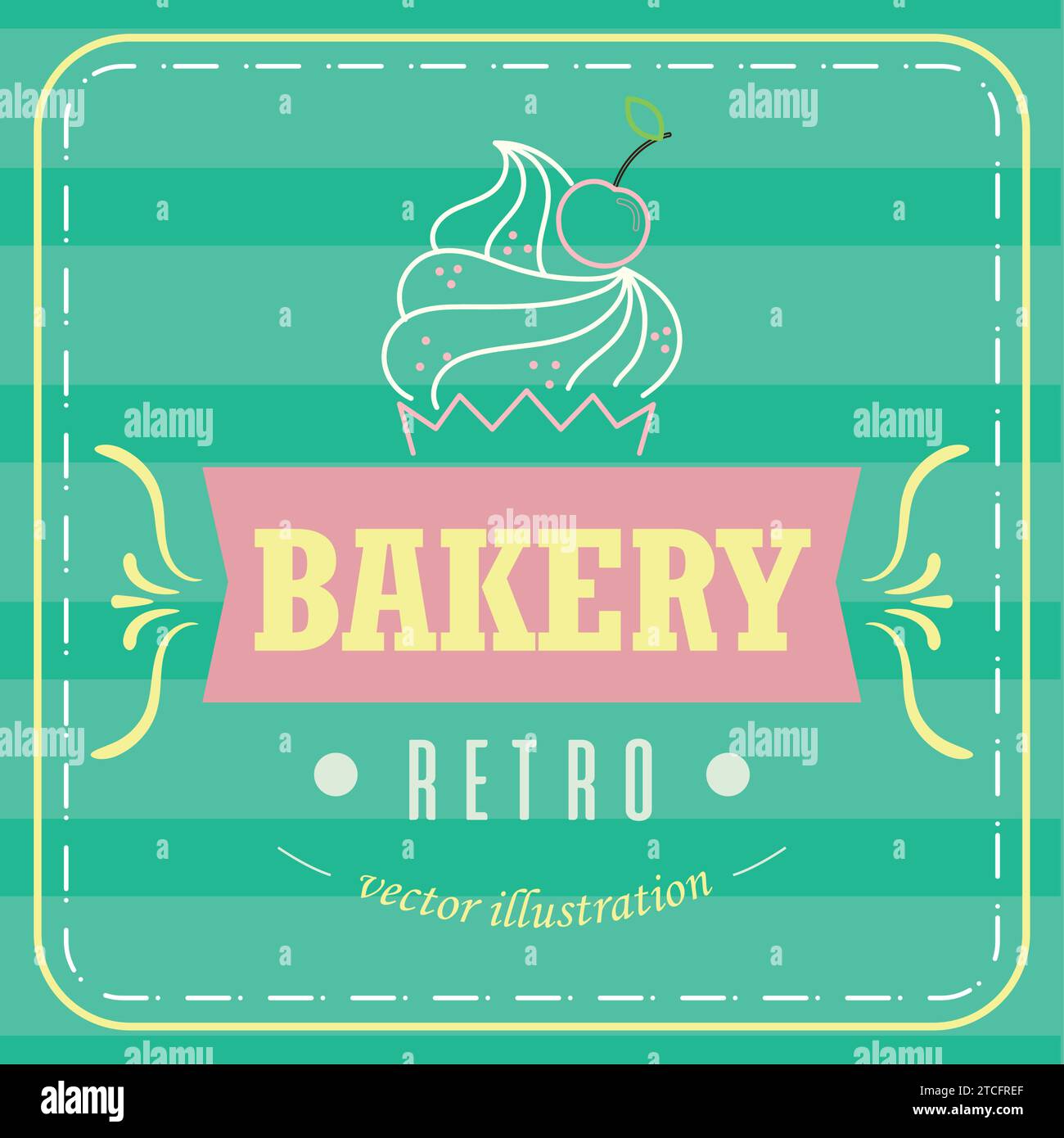 Colored retro bakery shop poster Vector Stock Vector Image & Art - Alamy