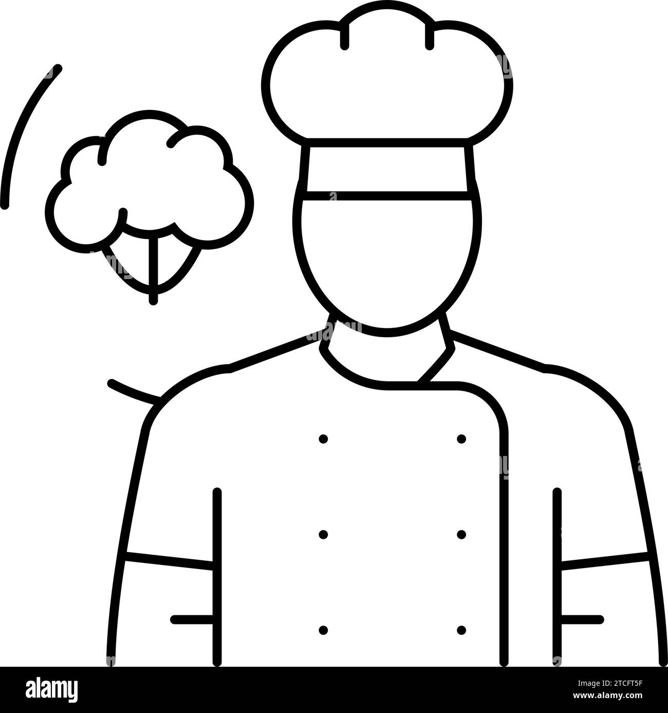 vegetarian chef restaurant line icon vector illustration Stock Vector ...