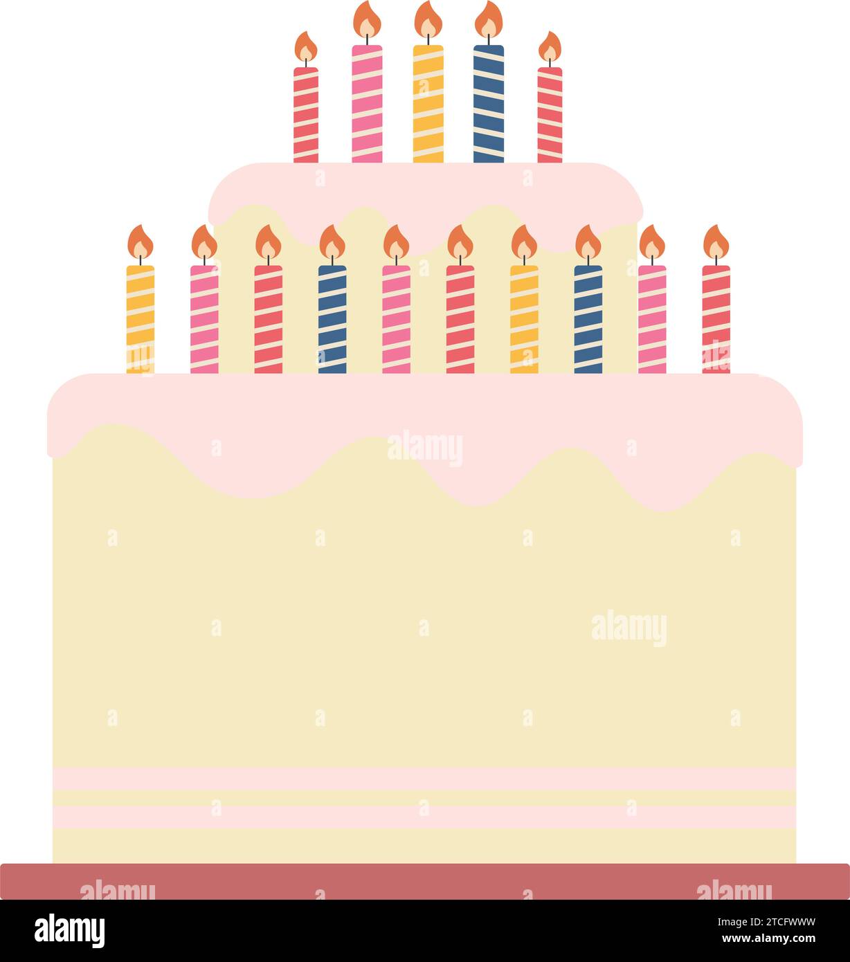 Isolated colored birthday cake icon with candles Vector Stock Vector ...