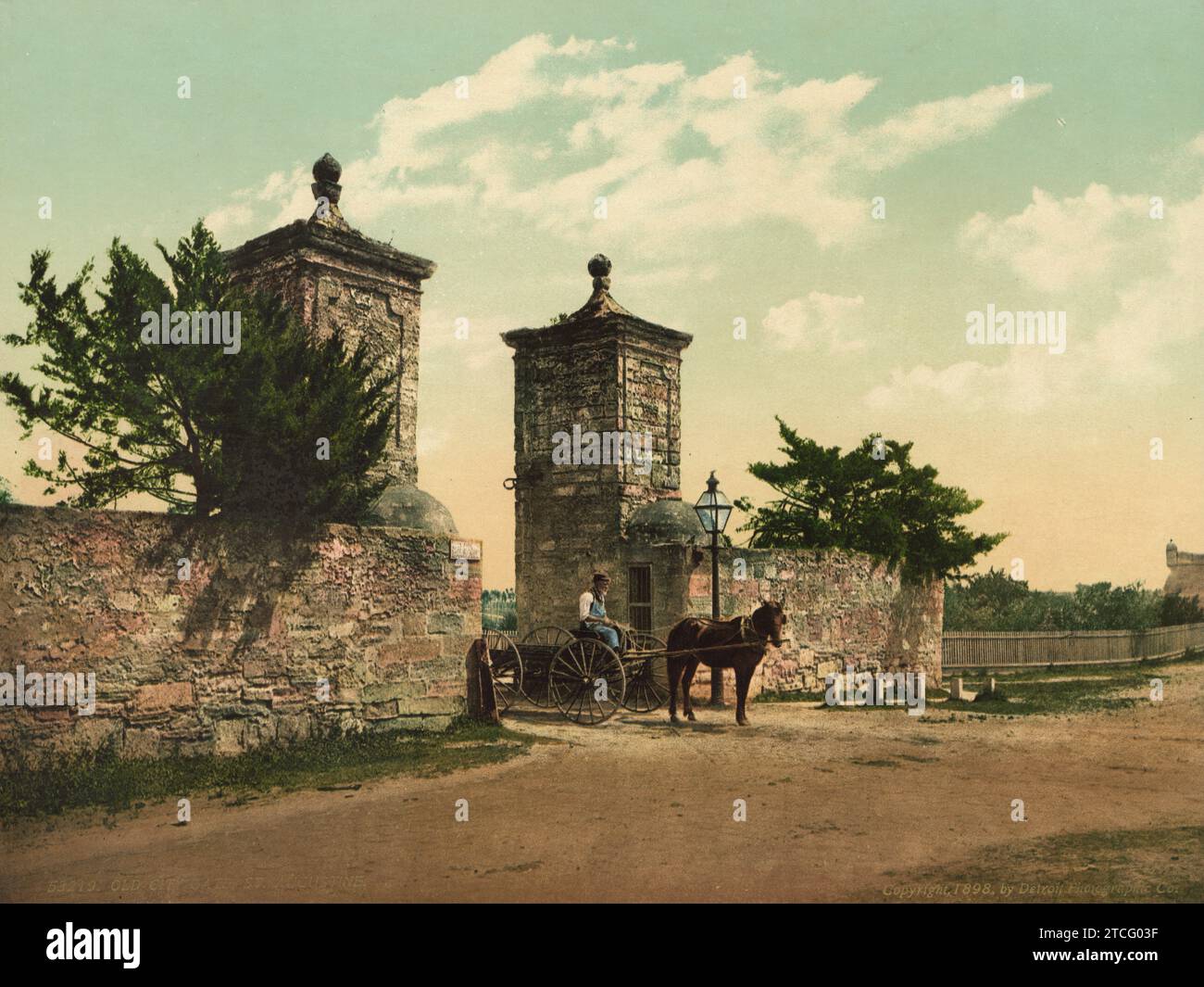 Old City Gate, St. Augustine, St. Johns County, Florida 1898. Stock Photo