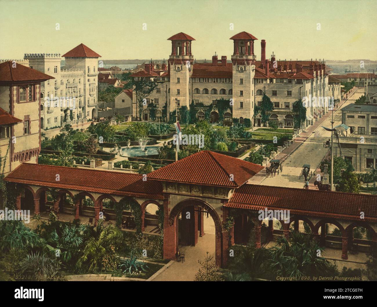 The Alcazar Hotel, St. Augustine, St. Johns County, Florida 1898. Stock Photo
