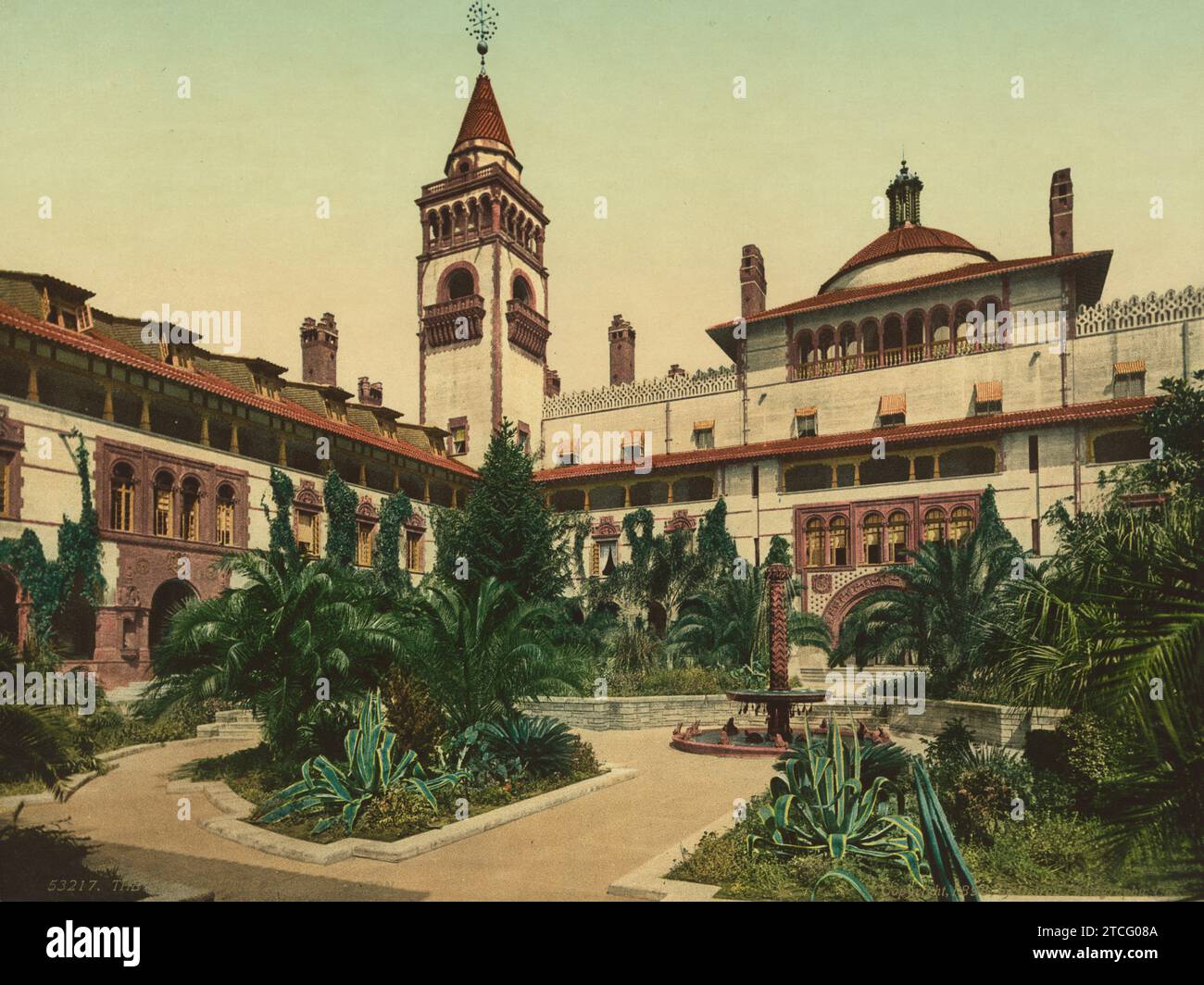 The court, Ponce De Leon Hotel, St. Augustine, St. Johns County, Florida 1898. Stock Photo