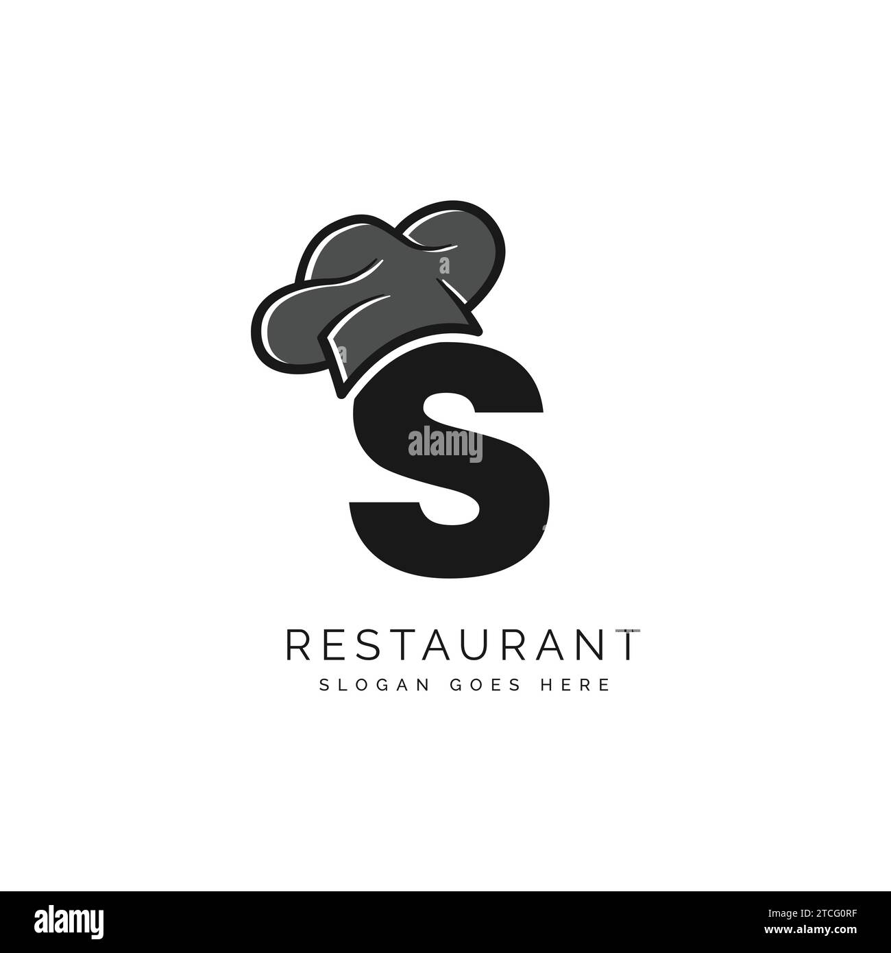 Letter S logo with chef's hat for a restaurant. Alphabet S Concept Design Food Business Logotype vector illustration Stock Vector