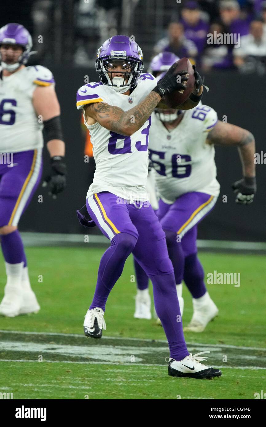 Minnesota Vikings wide receiver Jalen Nailor (83) runs the ball against ...