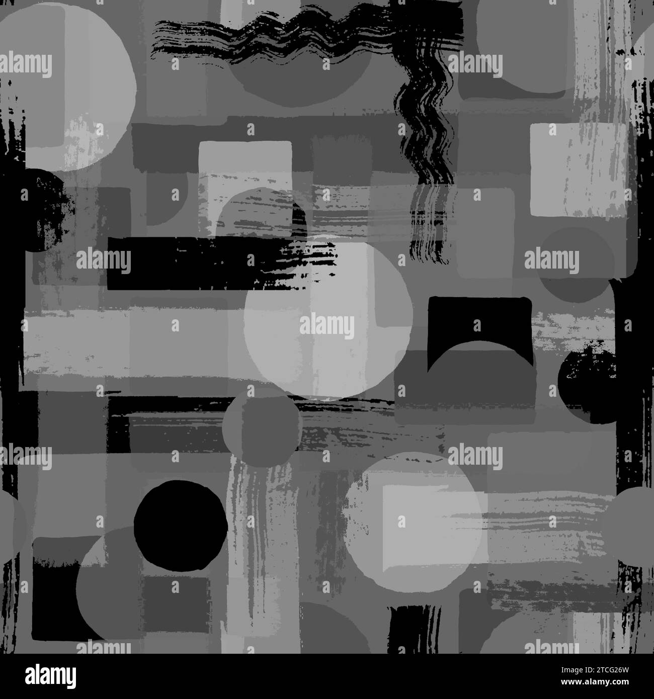 Contemporary art black and white seamless pattern background. Abstract