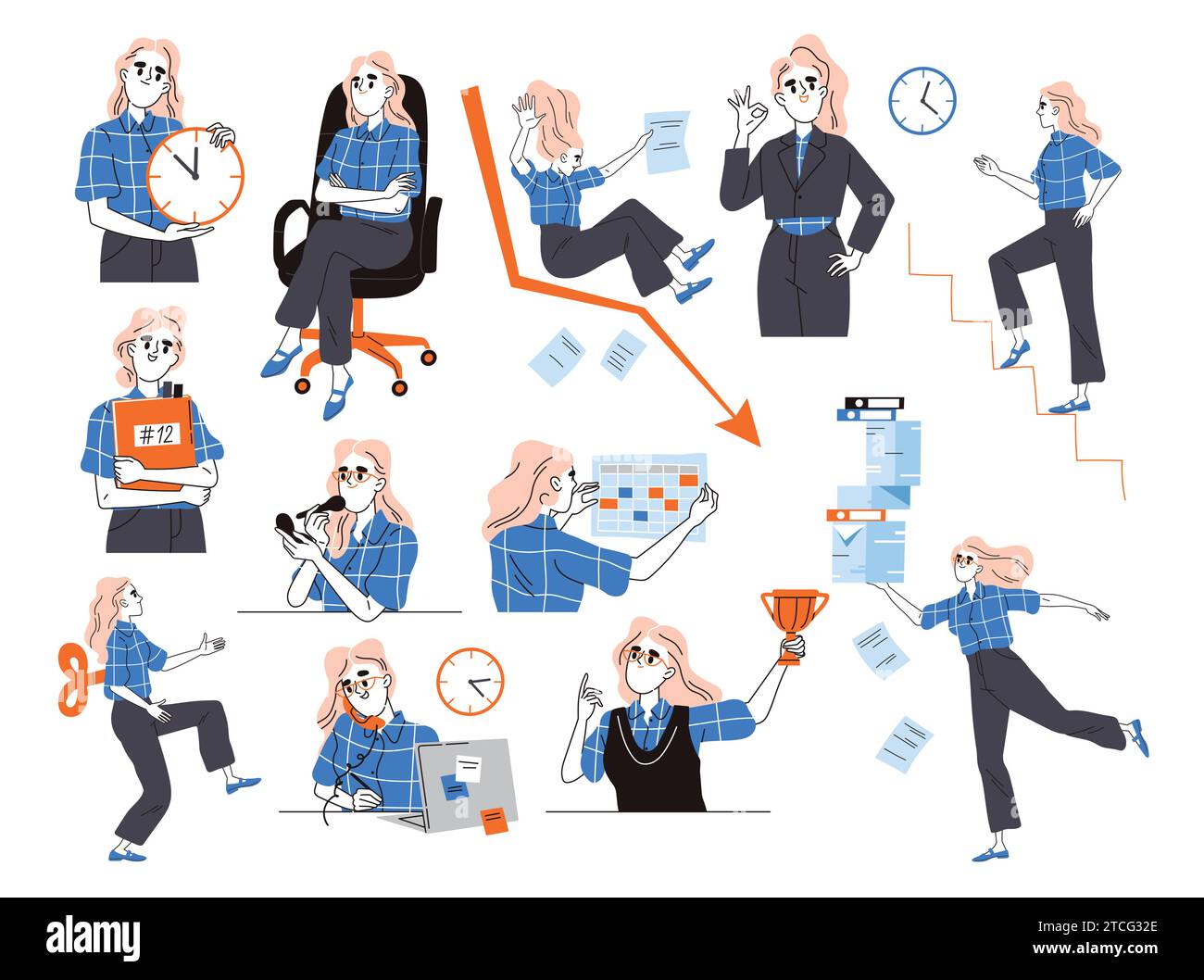 Busy woman vector set Stock Vector Image & Art - Alamy