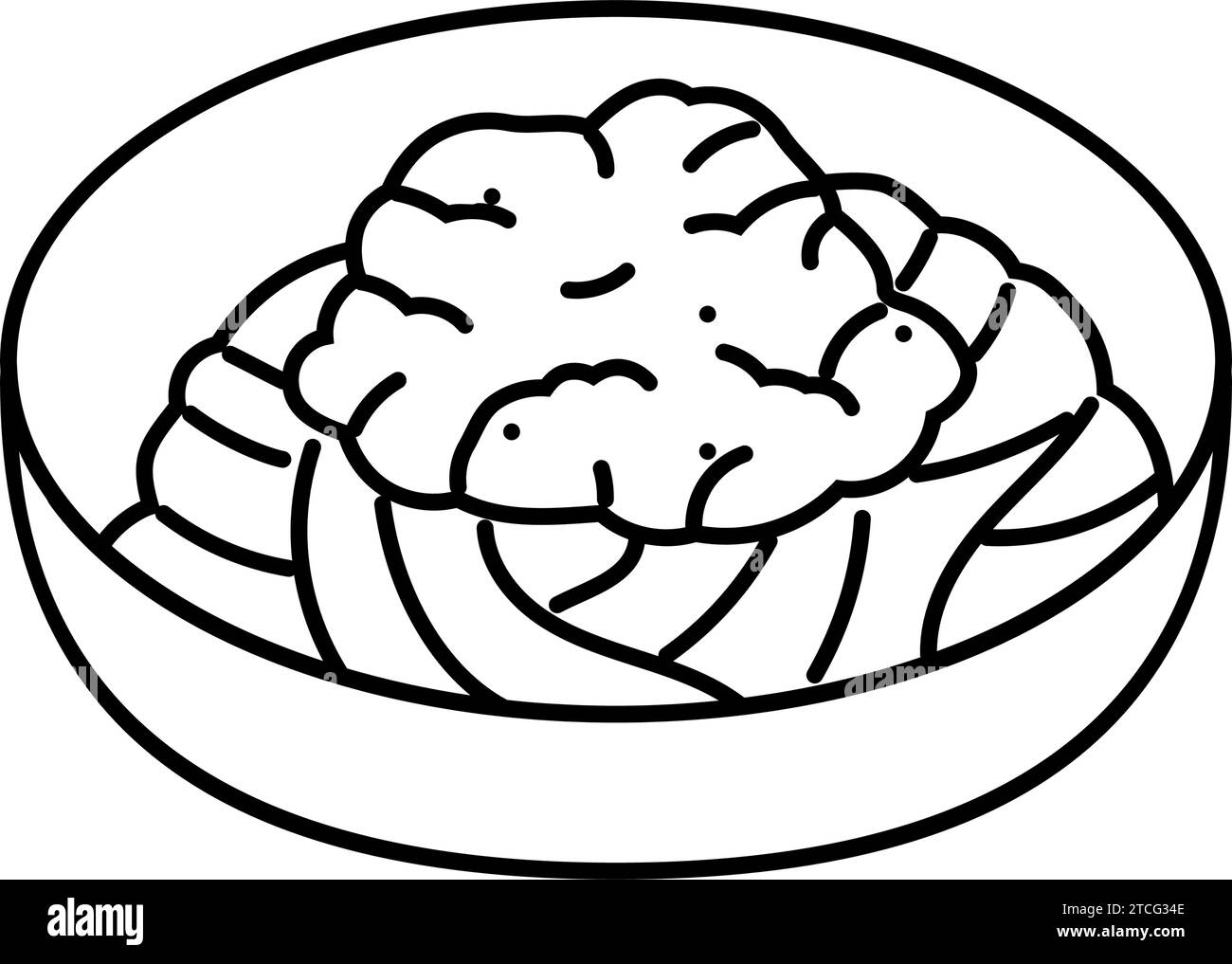 spaghetti bolognese italian cuisine line icon vector illustration Stock Vector