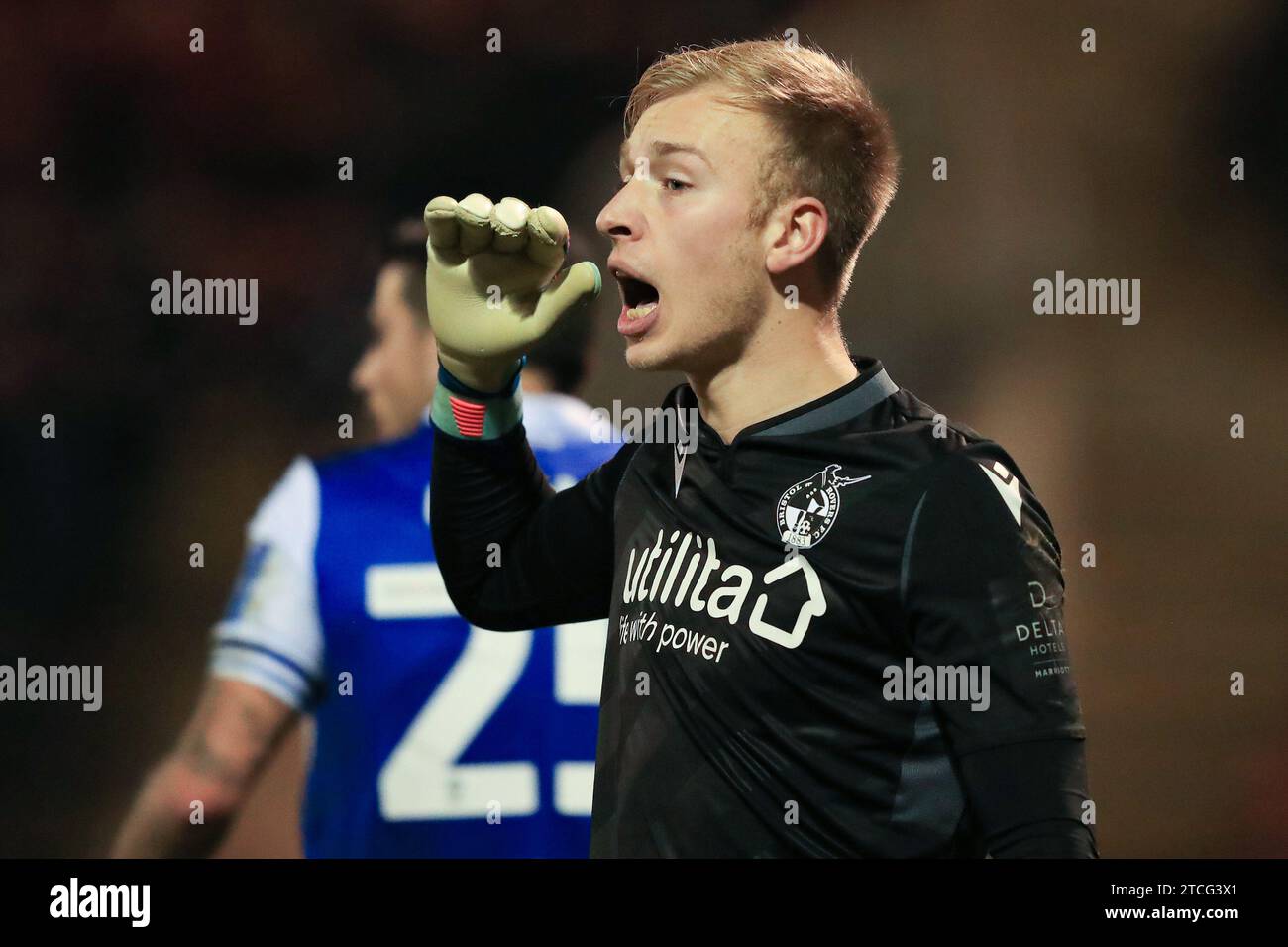 Bristol keeper Mathew Cox during the FA Cup 2nd round match between Crewe Alexandra and Bristol Rovers at Alexandra Stadium, Crewe on Tuesday 12th December 2023. (Photo: Chris Donnelly | MI News) Credit: MI News & Sport /Alamy Live News Stock Photo