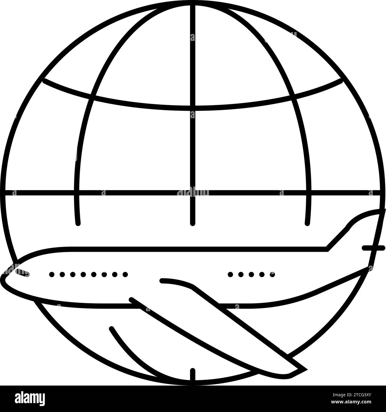 airplane planet map location line icon vector illustration Stock Vector ...